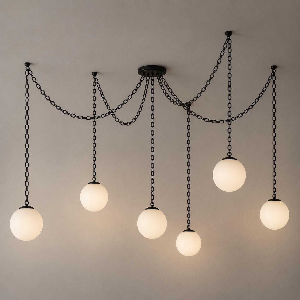 Spider Pendant Light, Modern Chain Chandelier, Adjustable Globe Lighting, Kitchen Island Light, Dining Room Chandelier