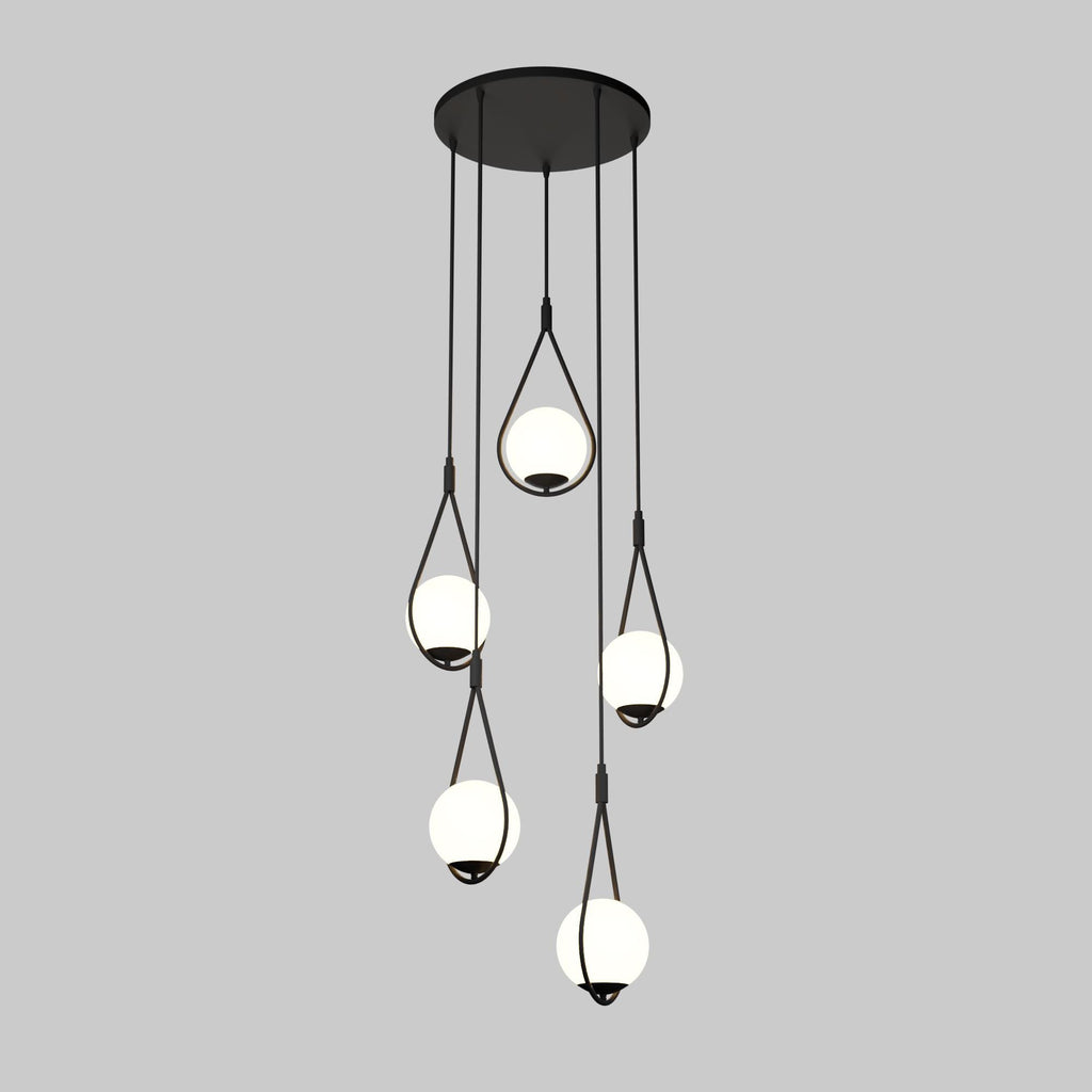Minimalist Multi Drop Glass Globe Pendant Light