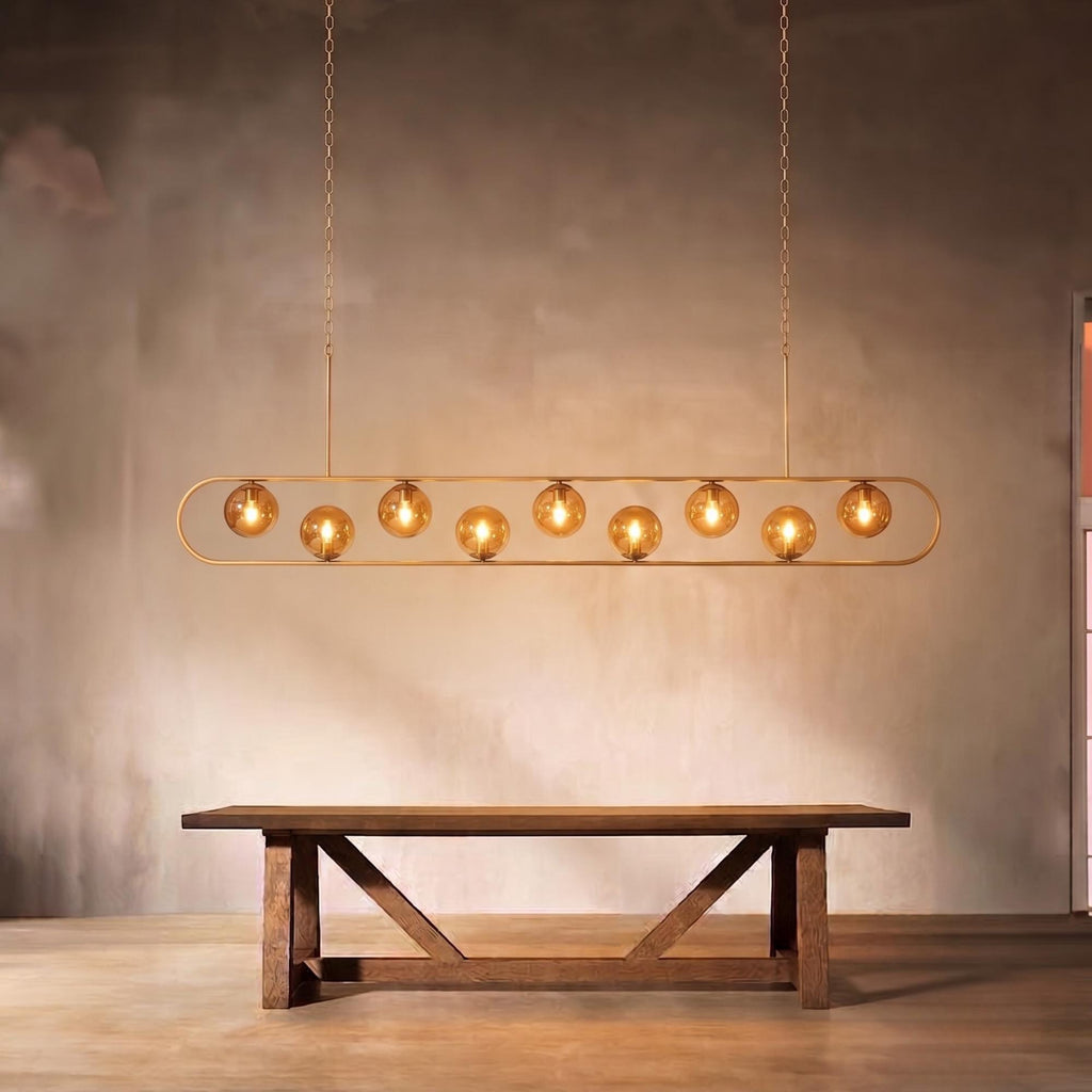 XL Modern Linear Mix Chandelier: 12 Person Dining Table Chandelier