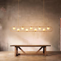 XL Modern Linear Mix Chandelier: 12 Person Dining Table Chandelier