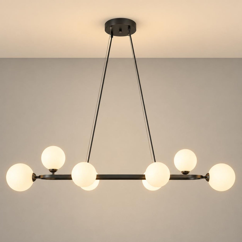 Modern Oval Linear Globe Chandelier, Kitchen Island Pendant