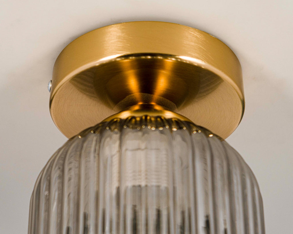 Modern Ribbed Glass Ceiling Light