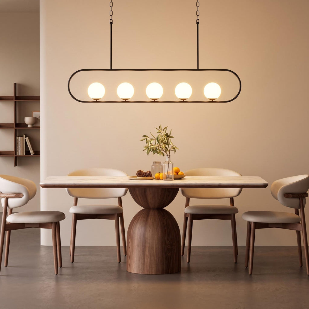 Modern Linear Chandelier: Custom Dining Table Lighting