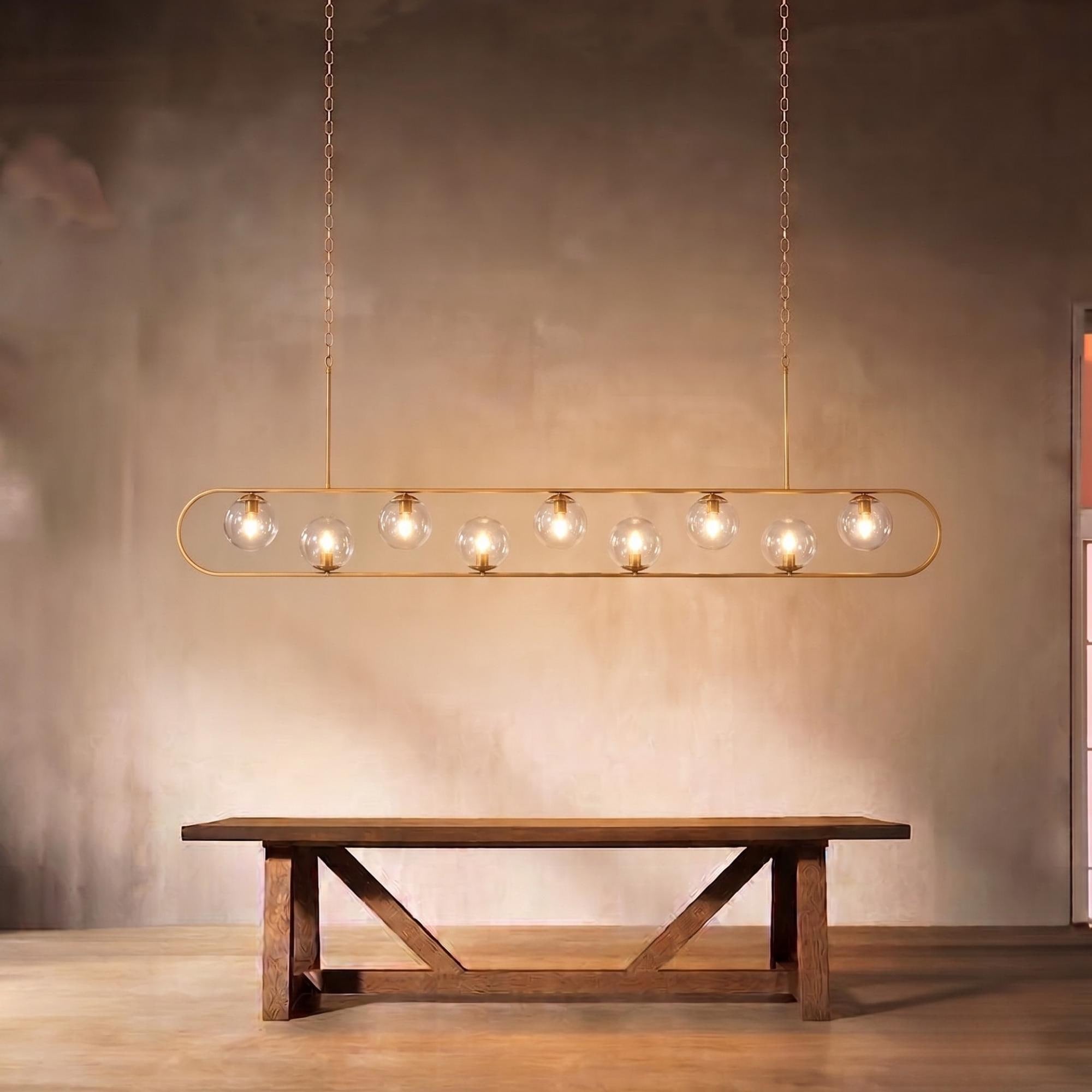Oversized Black Modern Linear Mix Chandelier