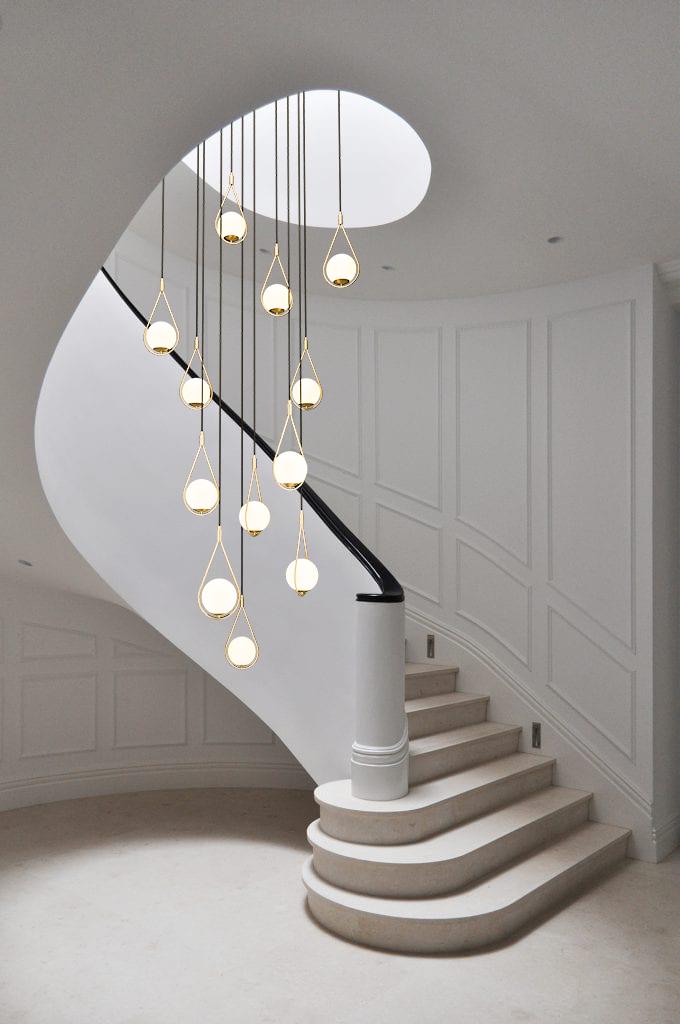 Minimalist Multi Drop Glass Globe Pendant Light