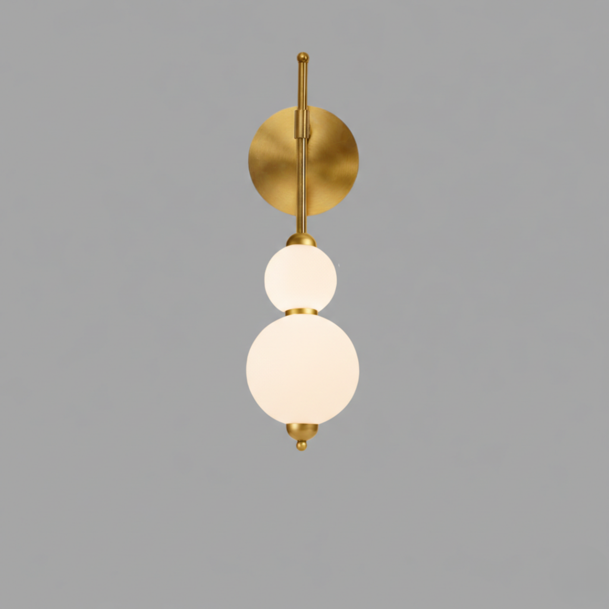 Opal Glass Wall Sconce – Stacked Globe Design – Modern Black & Gold Wall Lamp