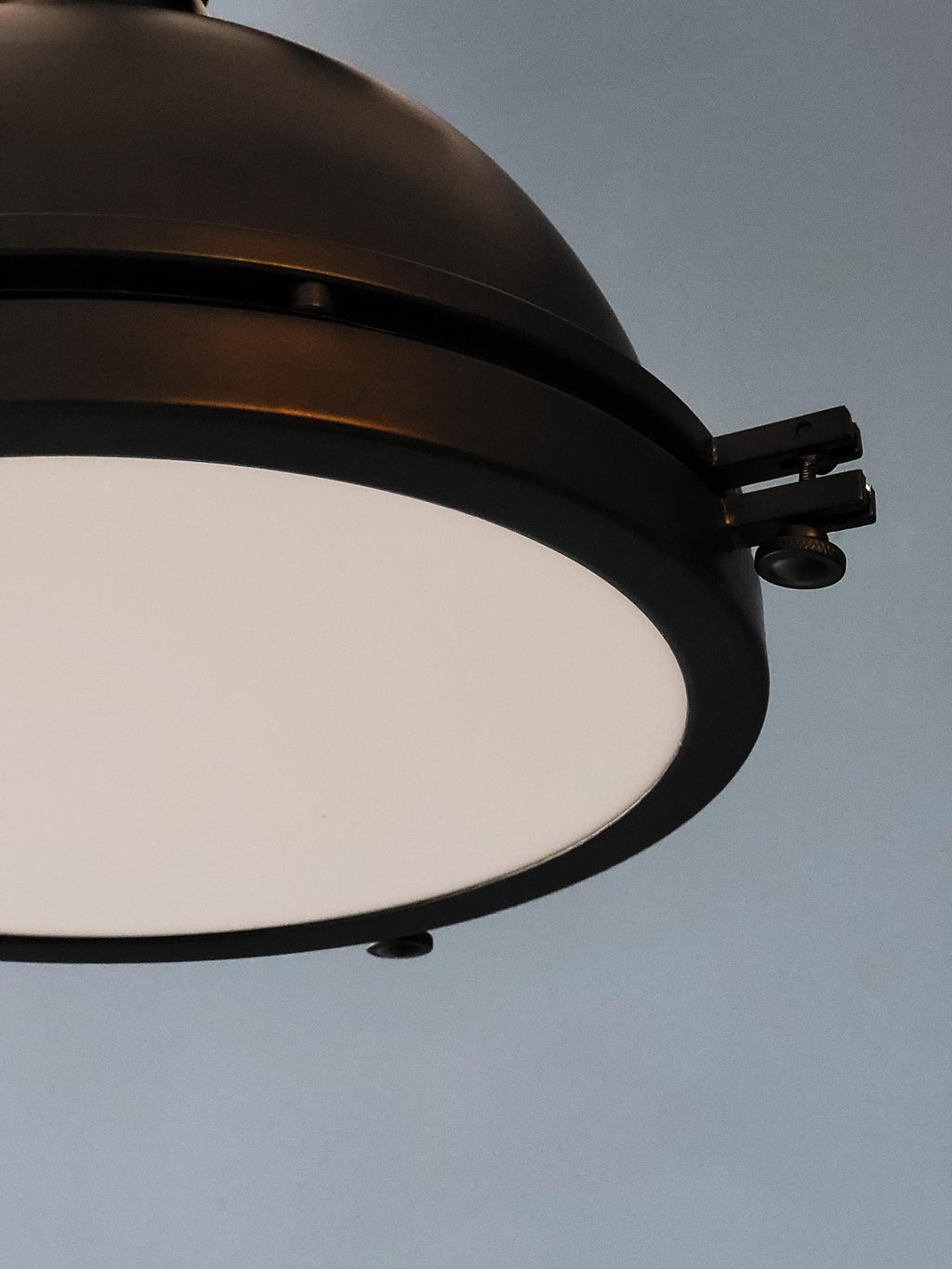 Industrial Farmhouse Pendant Light, Matte Black Metal