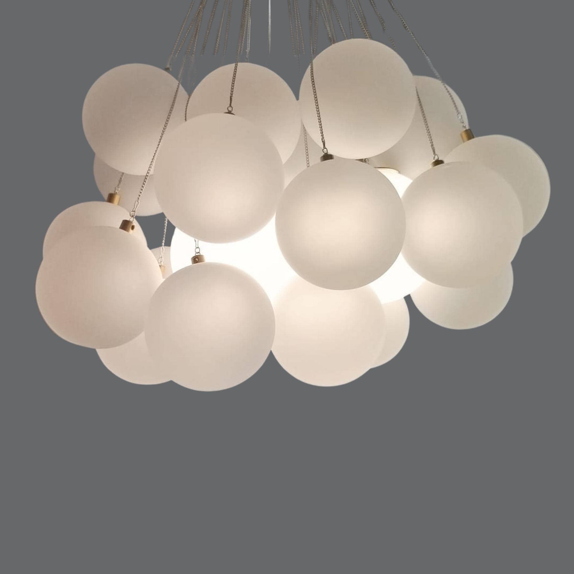 XL Cloud Modern Frosted Glass Globe Chandelier –21 / 46 / 73 Ball Cluster Pendant Light