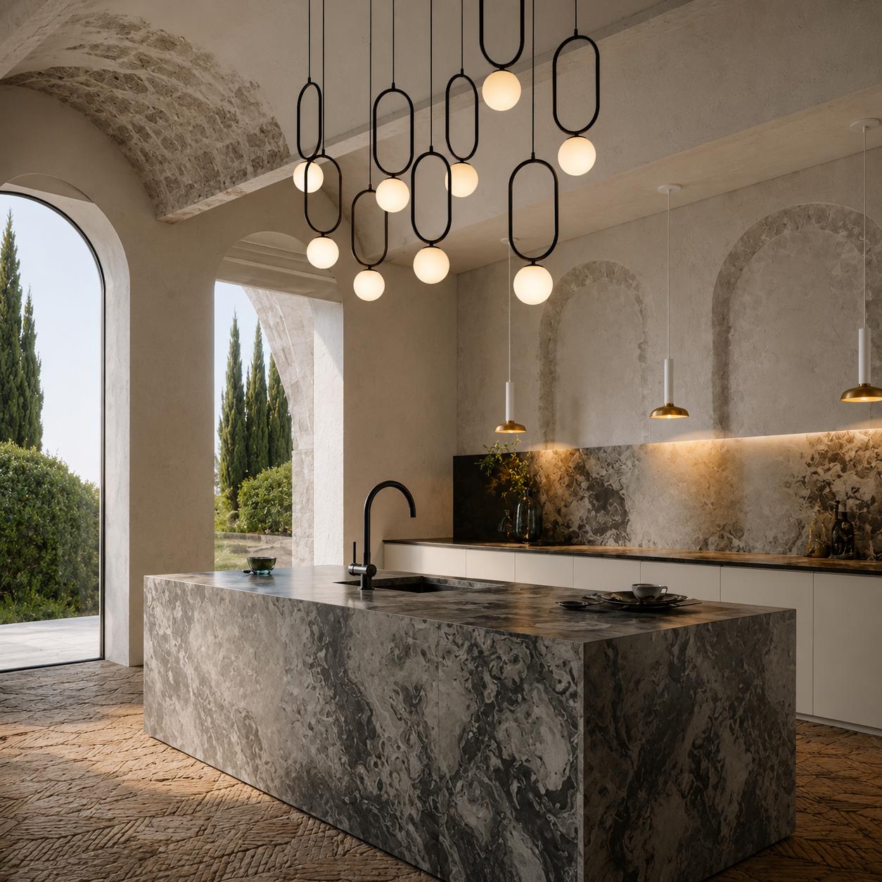 Custom Modern Staircase Chandelier, Sloped Ceiling Lighting