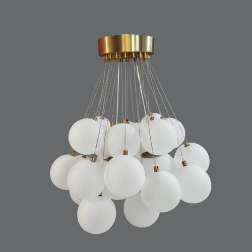 Cloud Modern Frosted Glass Globe Chandelier – 21 / 46 / 73 Ball