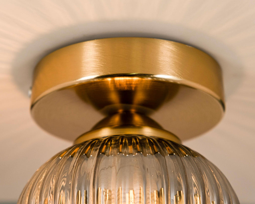 Modern Ribbed Glass Ceiling Light