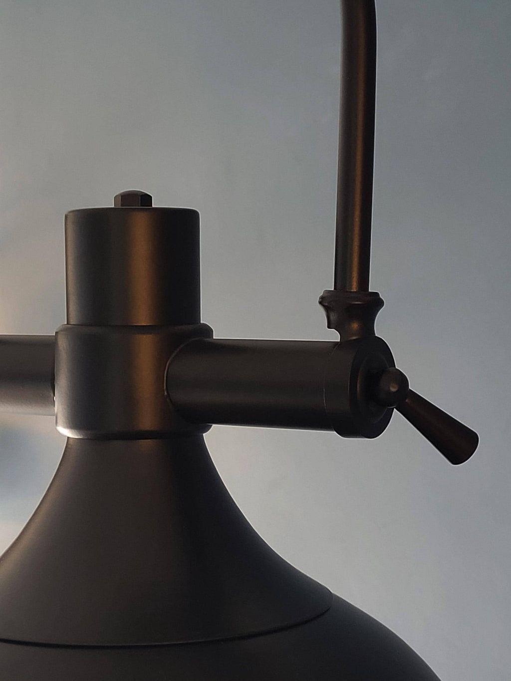Industrial Farmhouse Pendant Light, Matte Black Metal