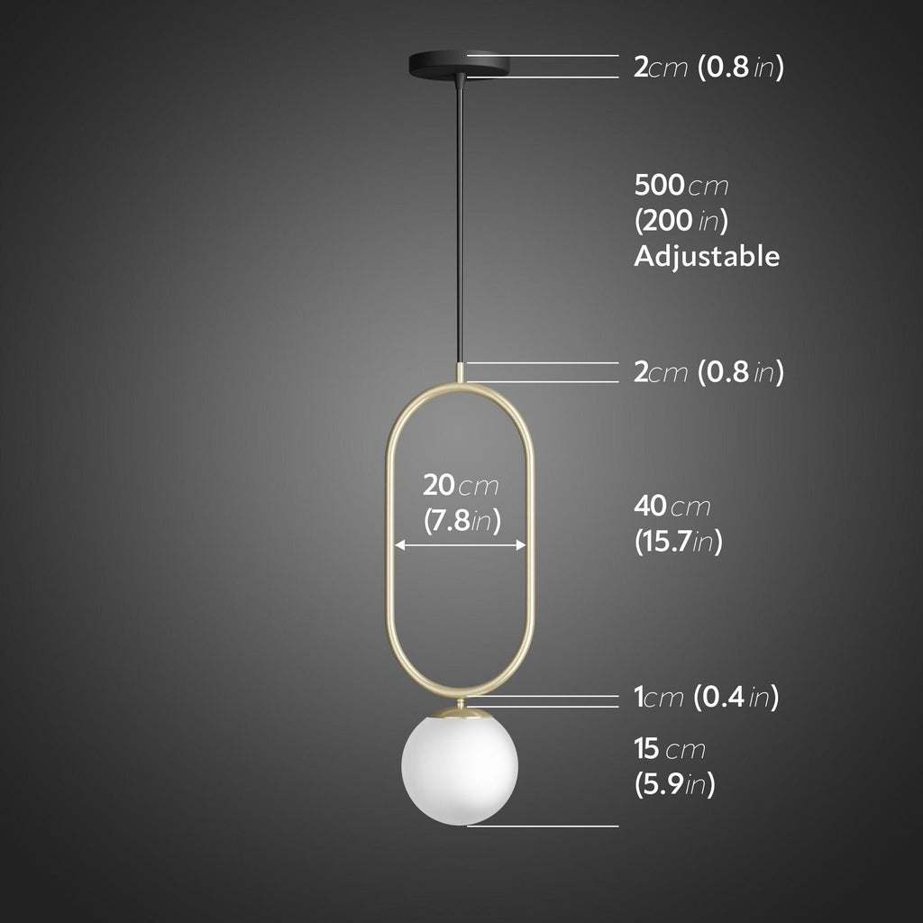 Modern Mid Century Black Ellipse Chandelier