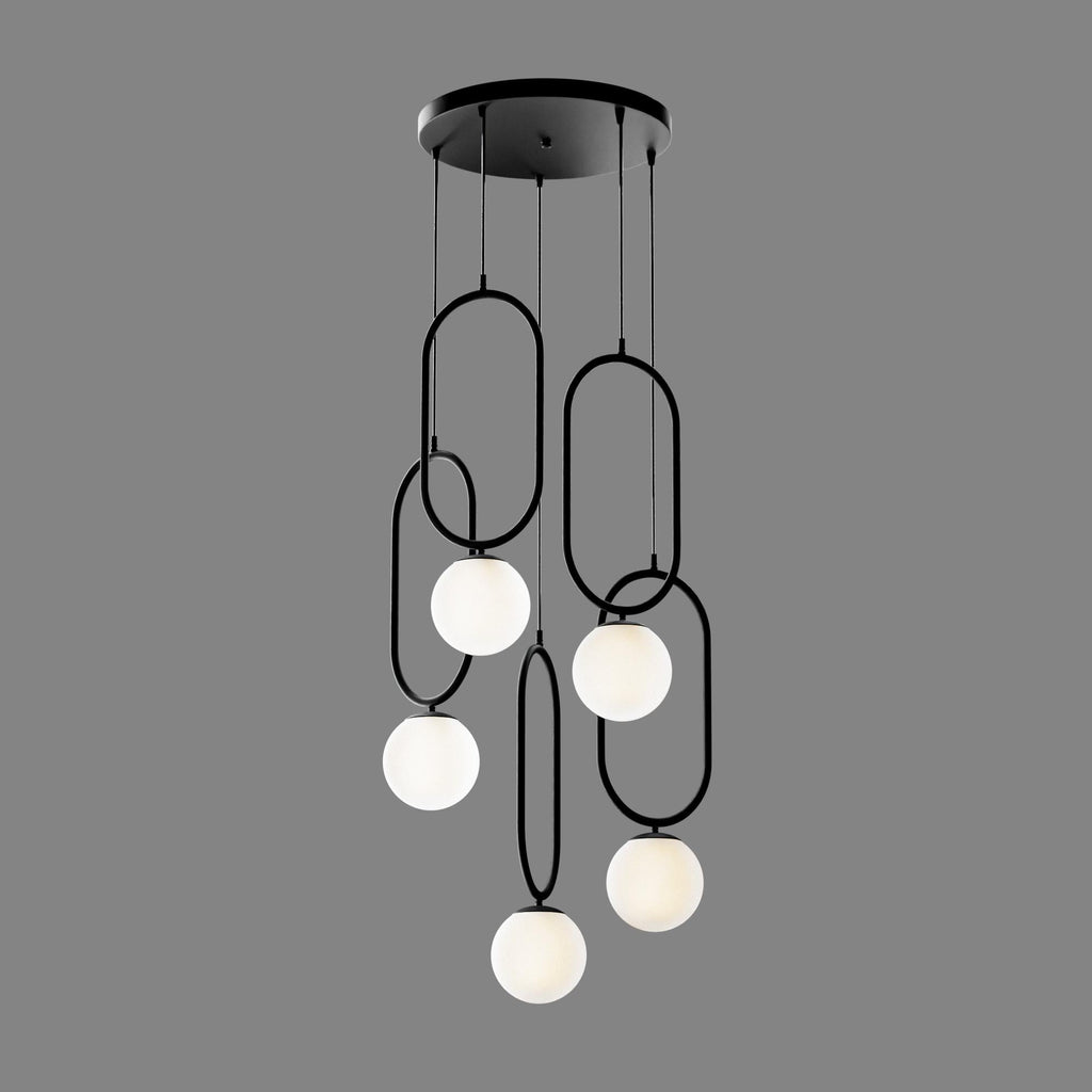 Custom Modern Staircase Chandelier, Sloped Ceiling Lighting