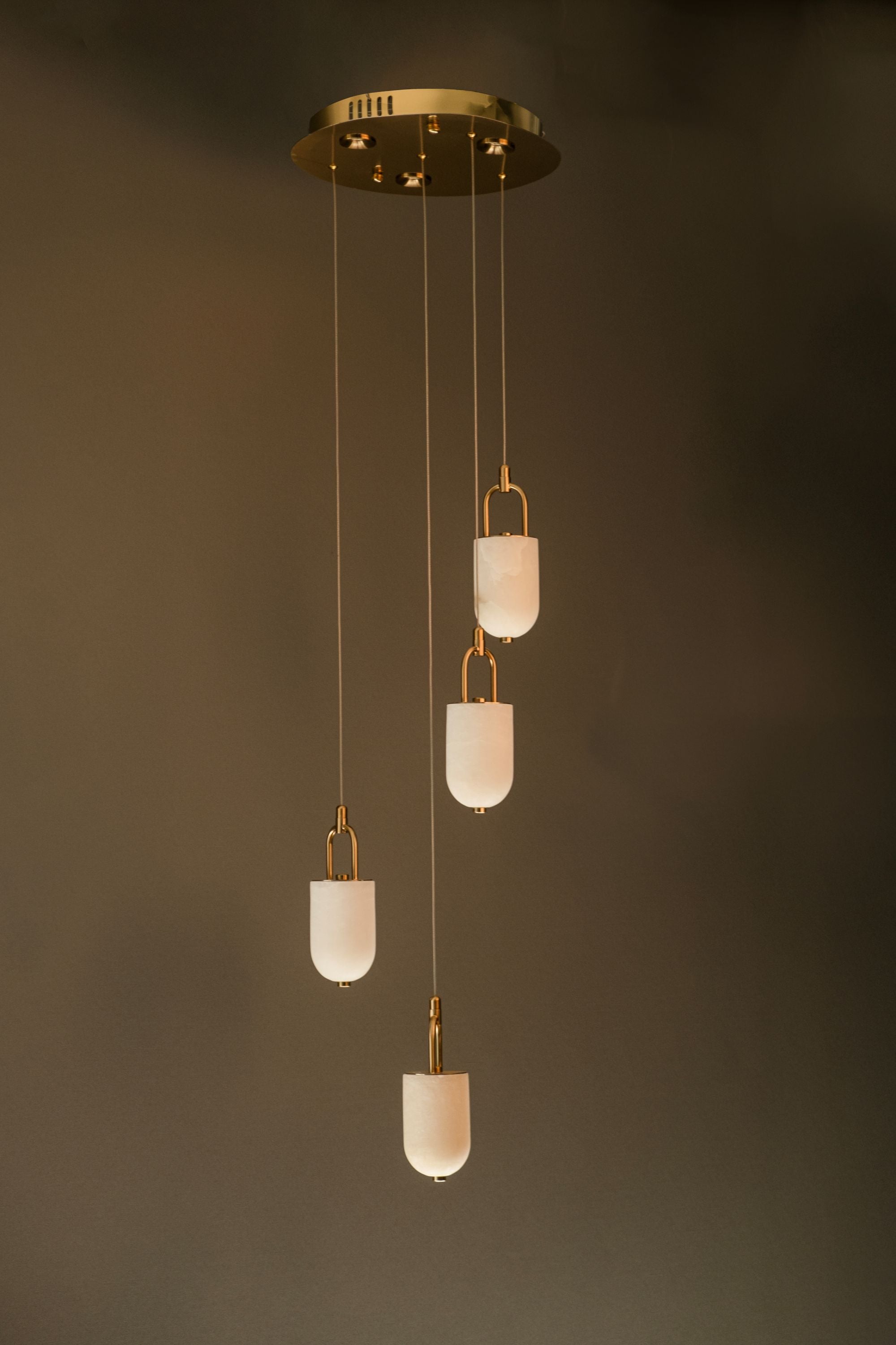 Luxurious Marble Pendant Light for Grand Foyer - Entryway - Stylish Stairwell Lighting, Modern Marble Pendant Light, Foyer & Entry Lighting