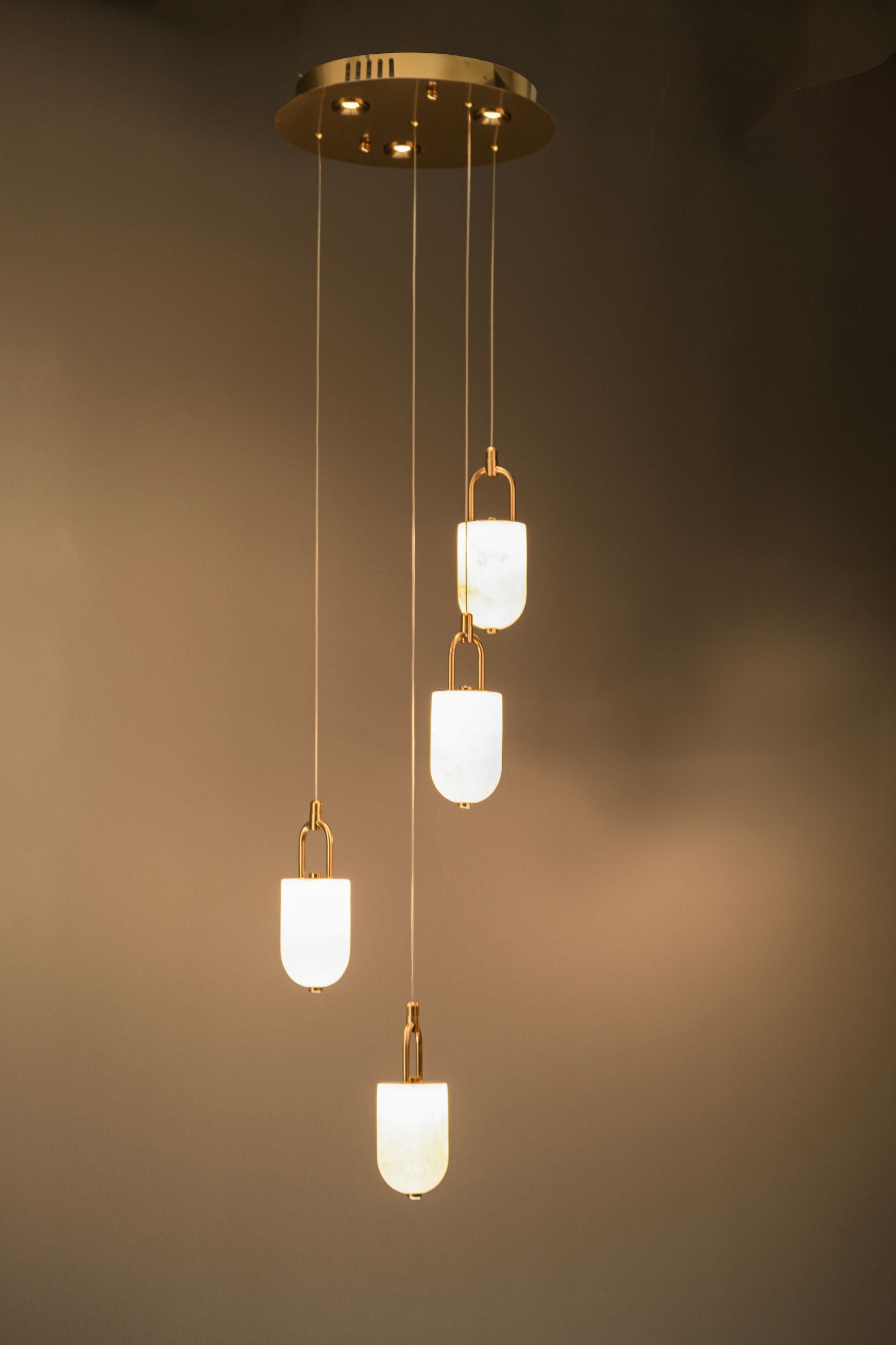 Luxurious Marble Pendant Light for Grand Foyer - Entryway - Stylish Stairwell Lighting, Modern Marble Pendant Light, Foyer & Entry Lighting