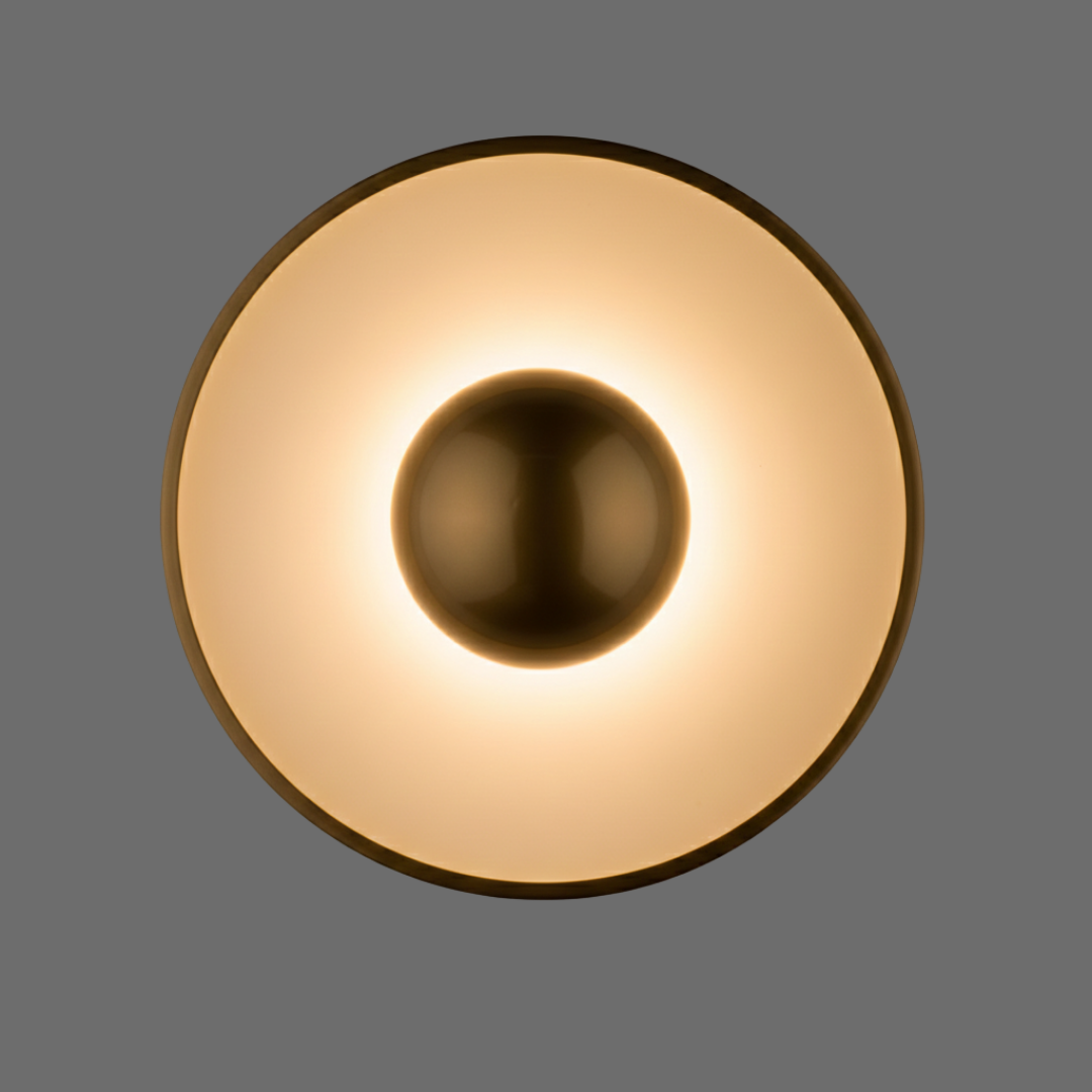 Modern Round LED Wall Sconce – Brass Halo Wall Light – 3 Size Options – 2700K / 3000K – Contemporary Luxury Wall Fixture