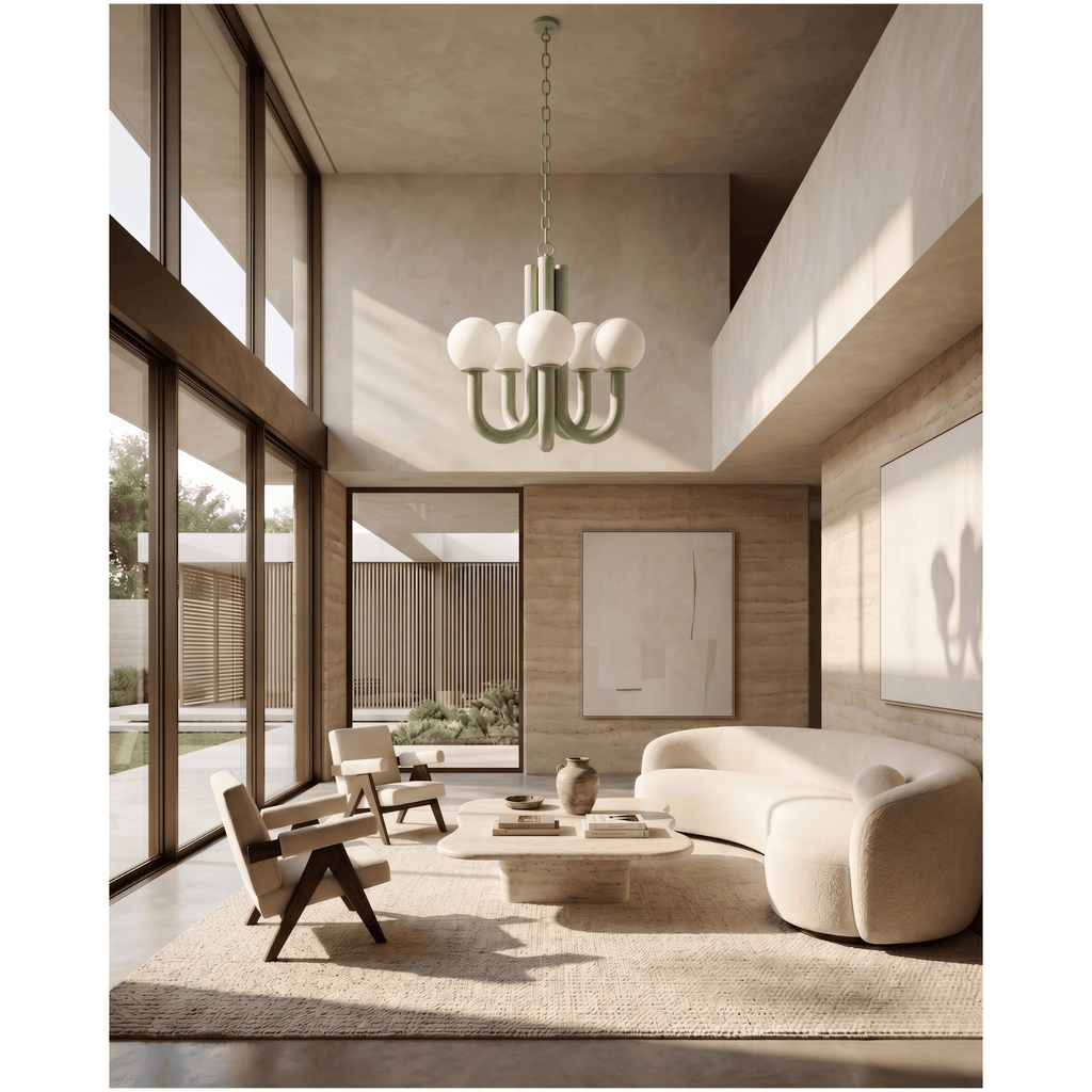 Pastel Green U Arm Chandelier