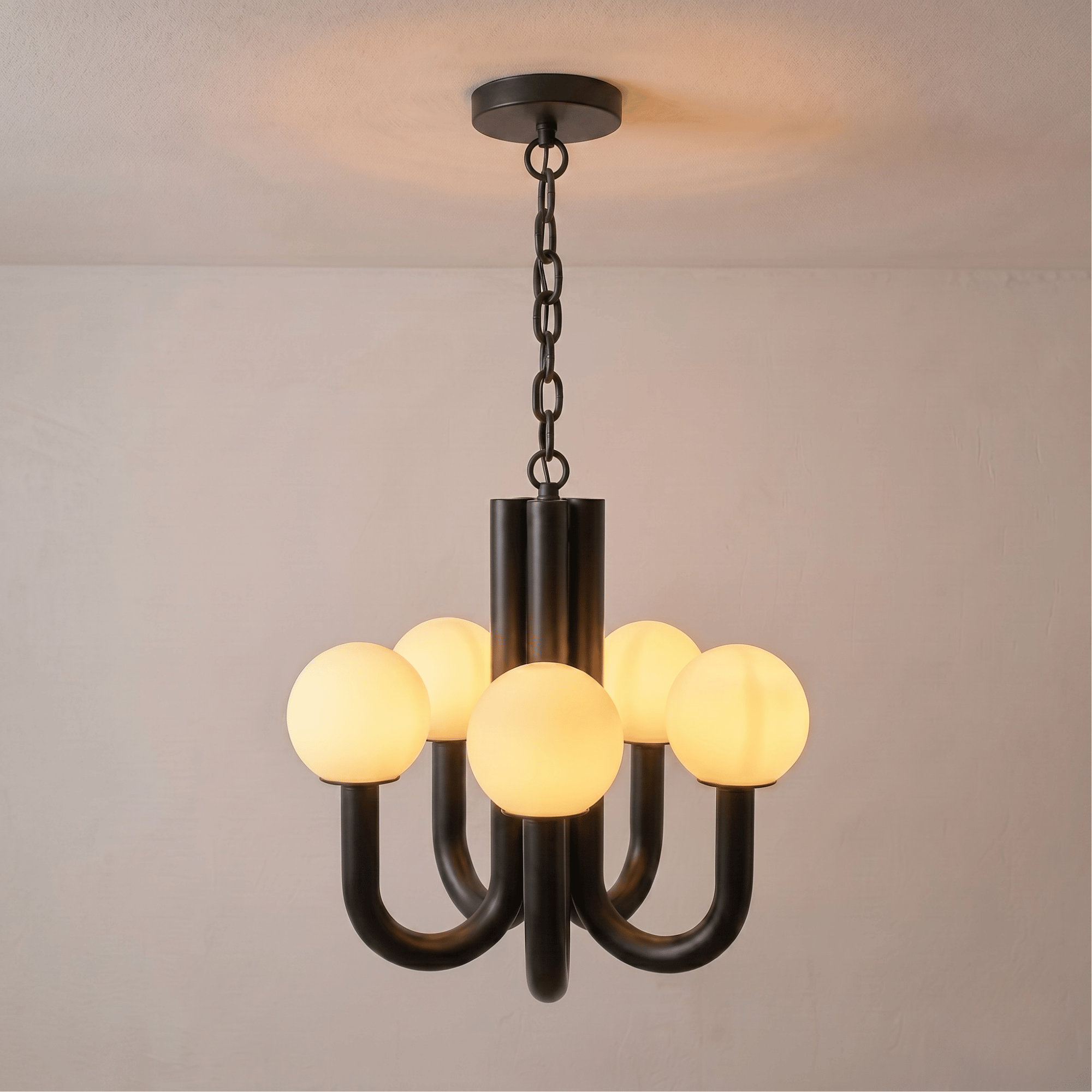 Pastel Green U Arm Chandelier