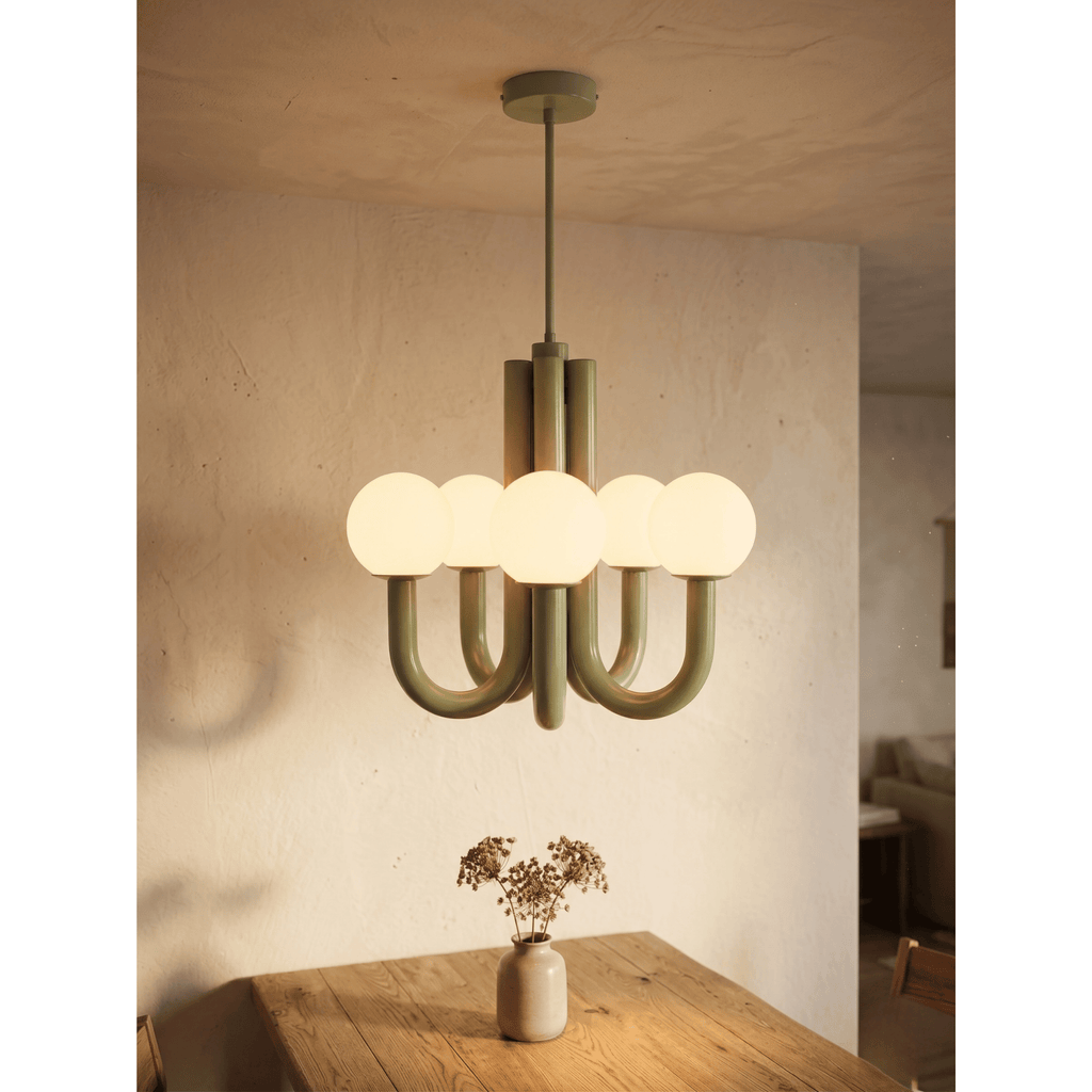 Pastel Green U Arm Chandelier