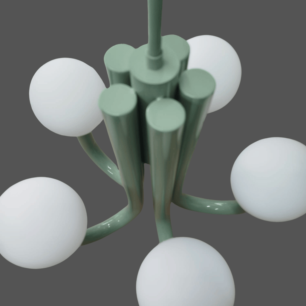 Pastel Green U Arm Chandelier