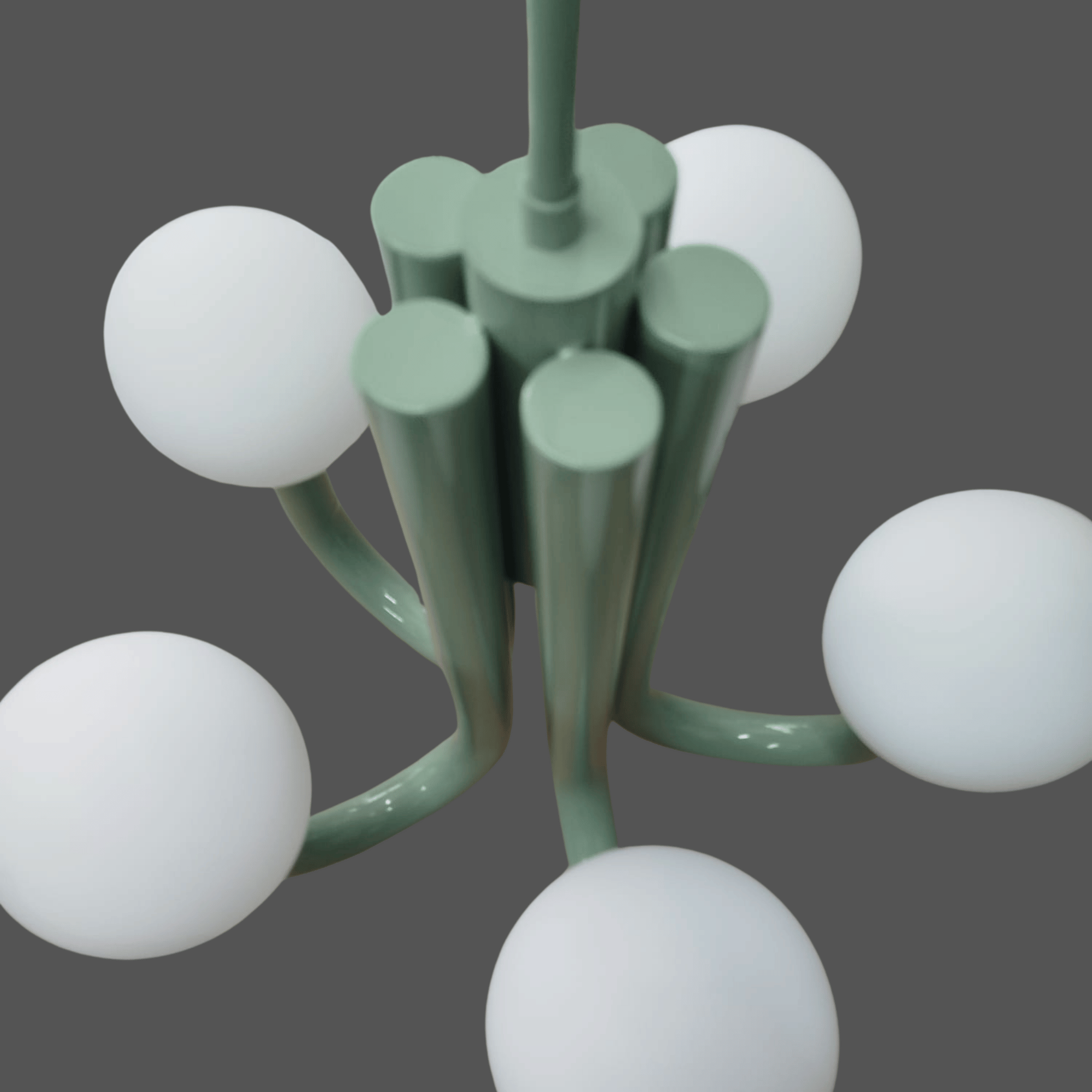 Pastel Green U Arm Chandelier