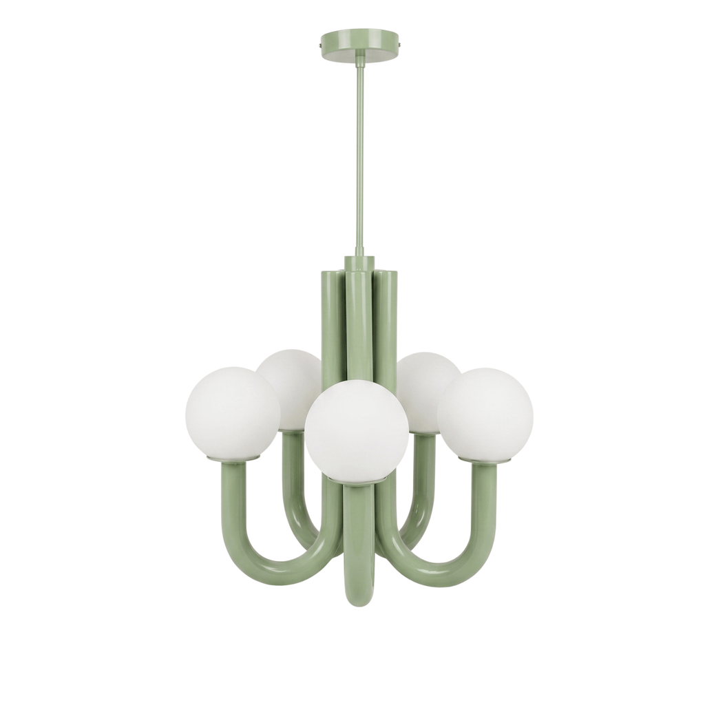 Pastel Green U Arm Chandelier