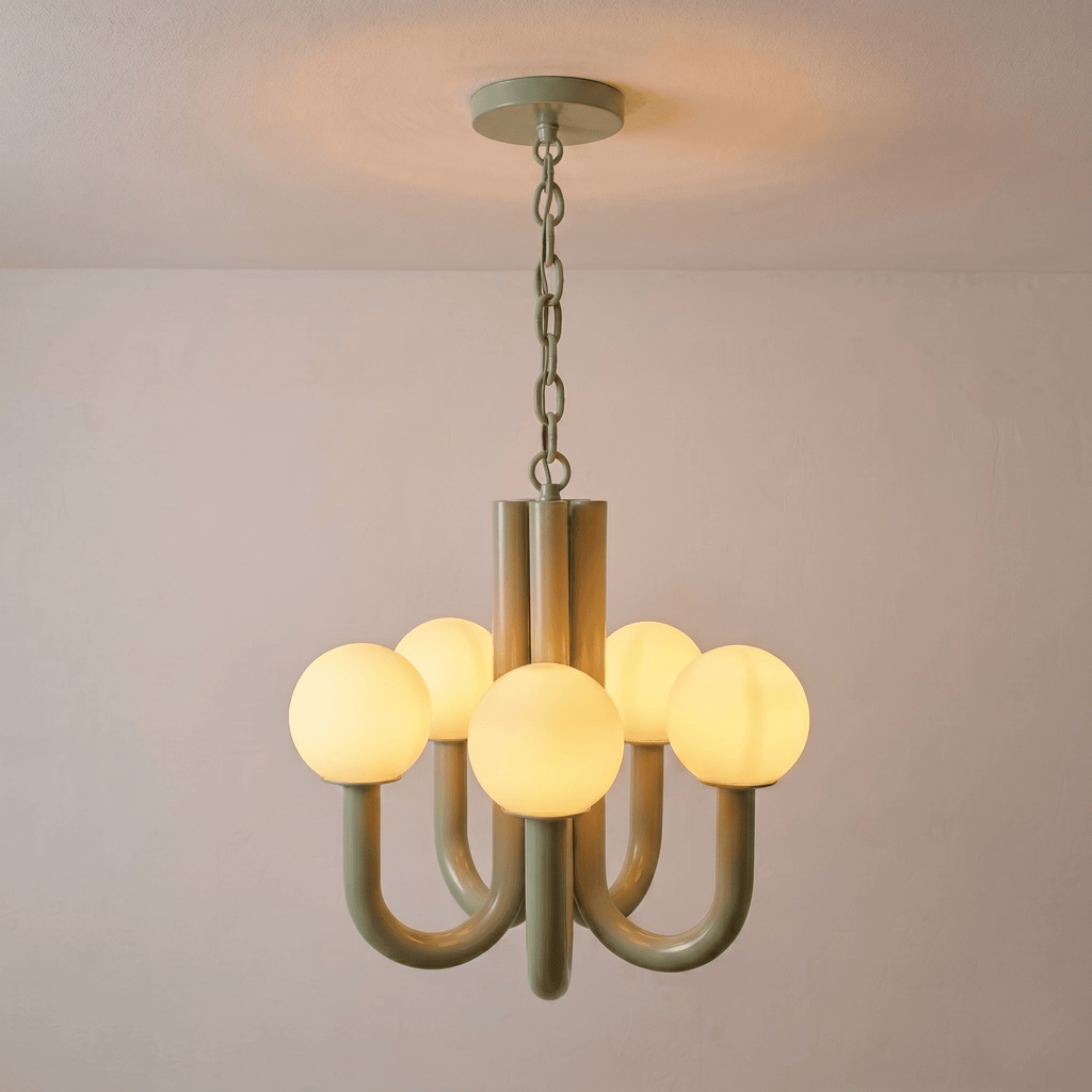 Pastel Green U Arm Chandelier