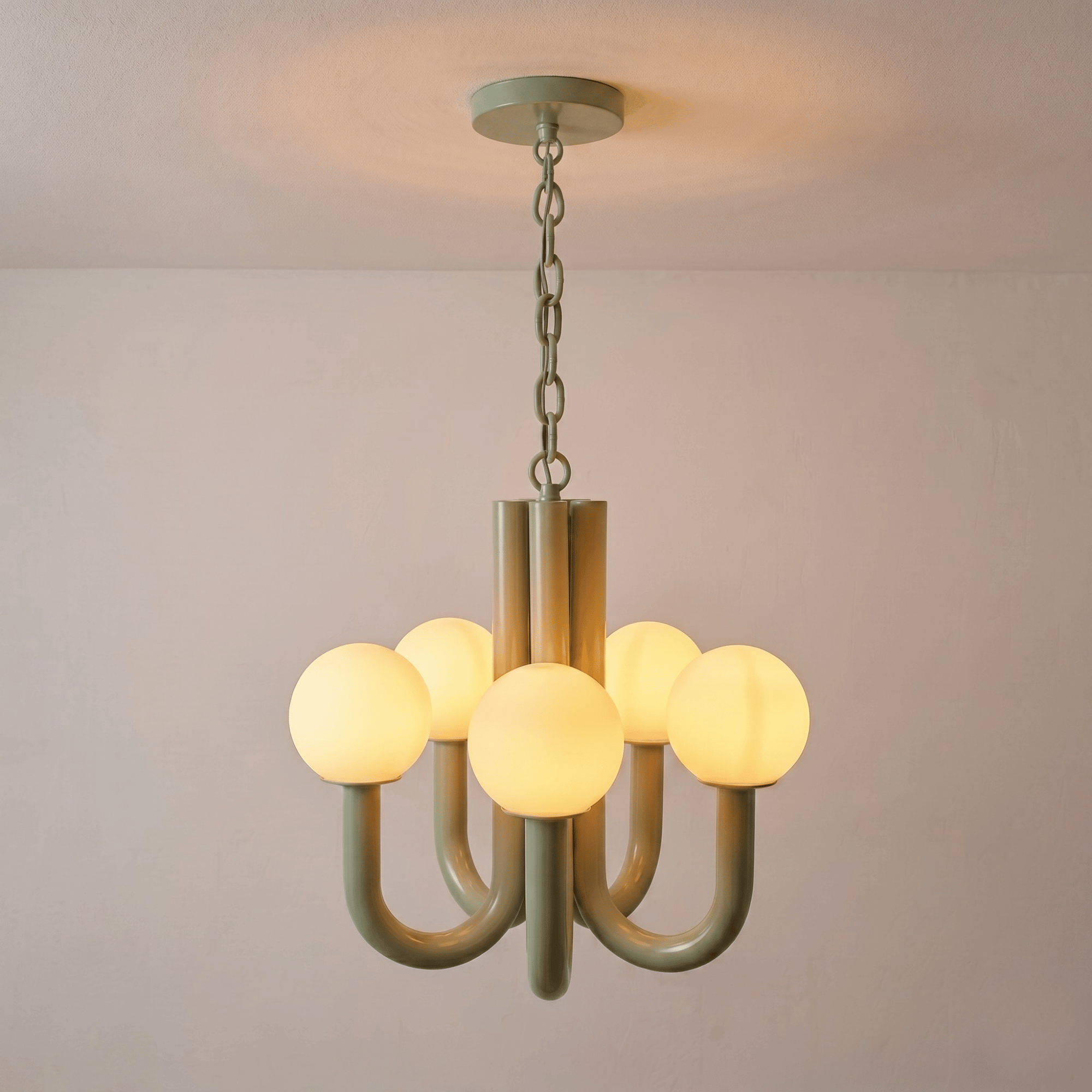 Pastel Green U Arm Chandelier