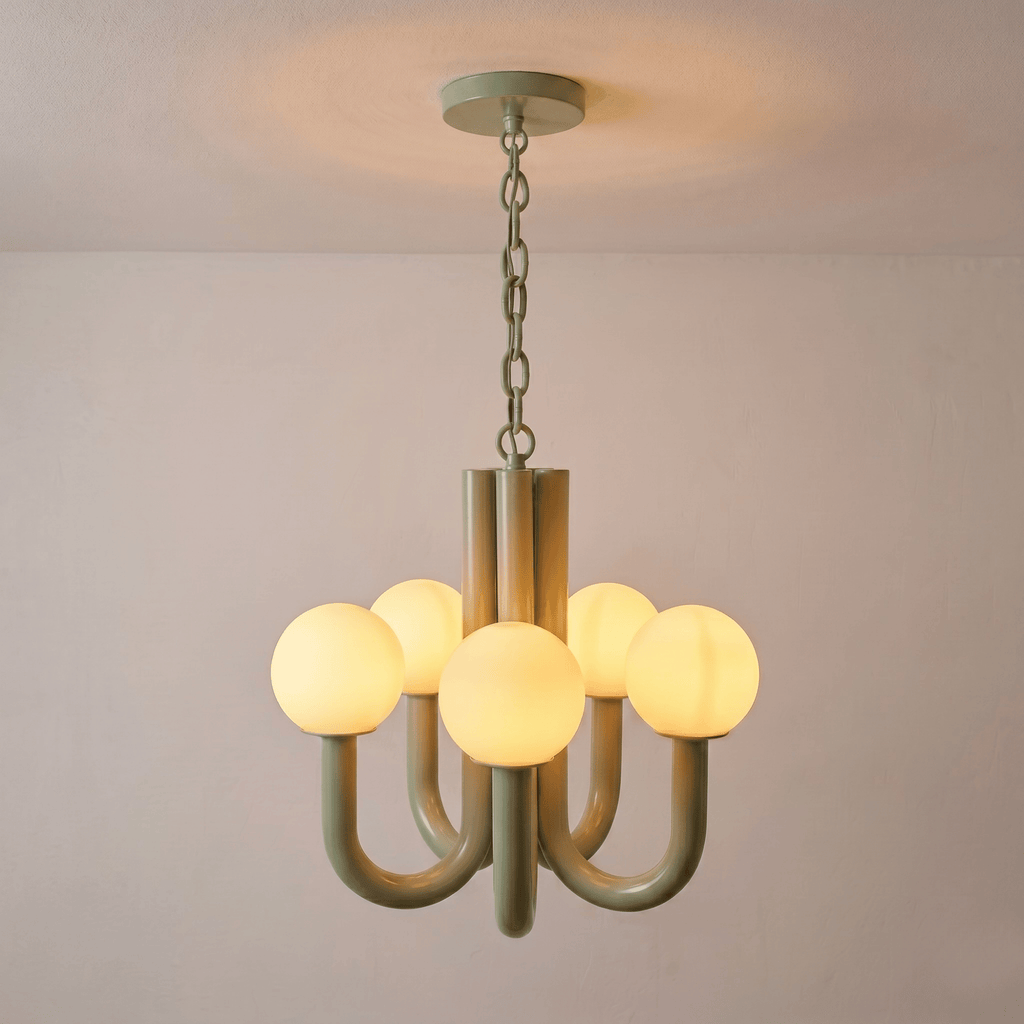 Pastel Green U Arm Chandelier