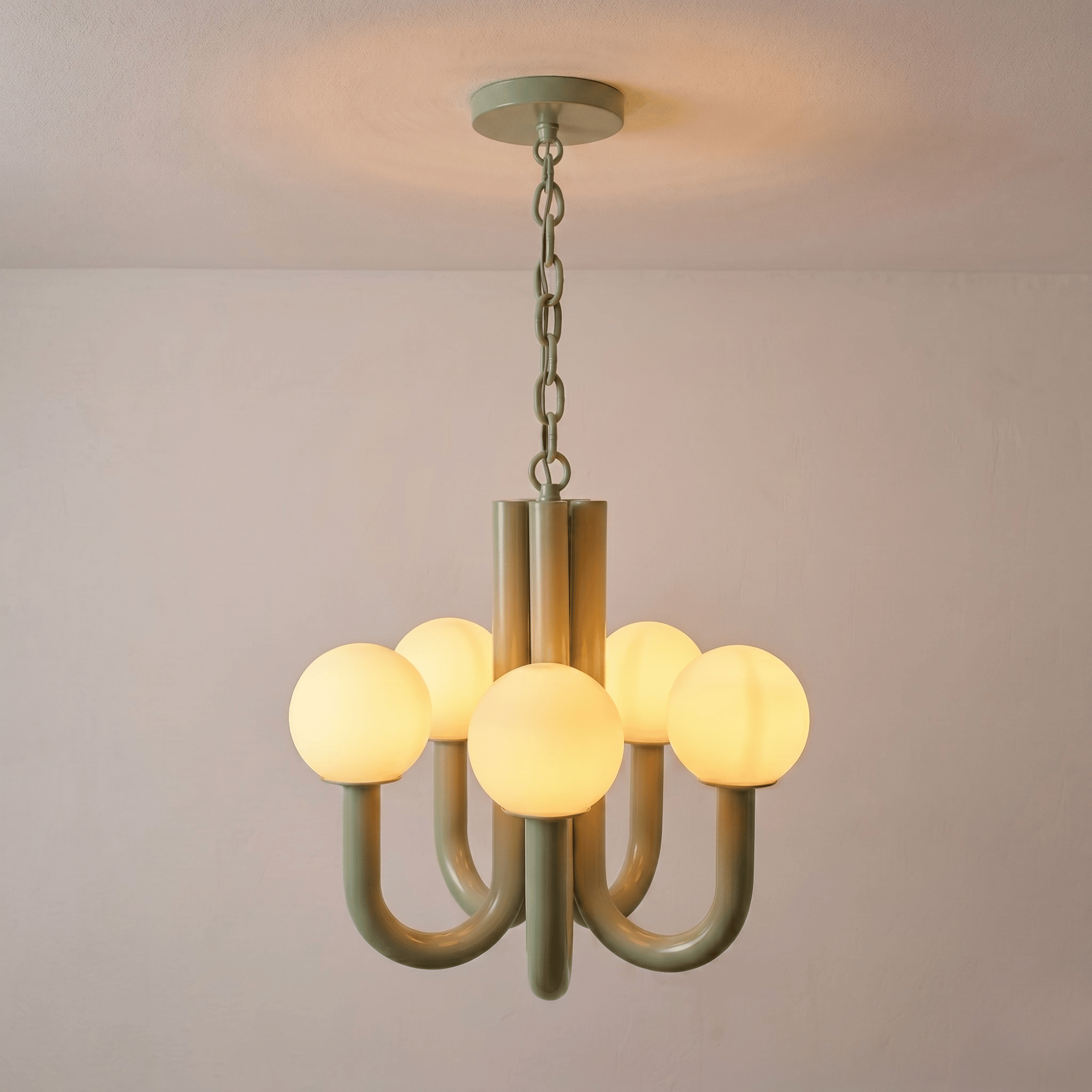Pastel Green U Arm Chandelier