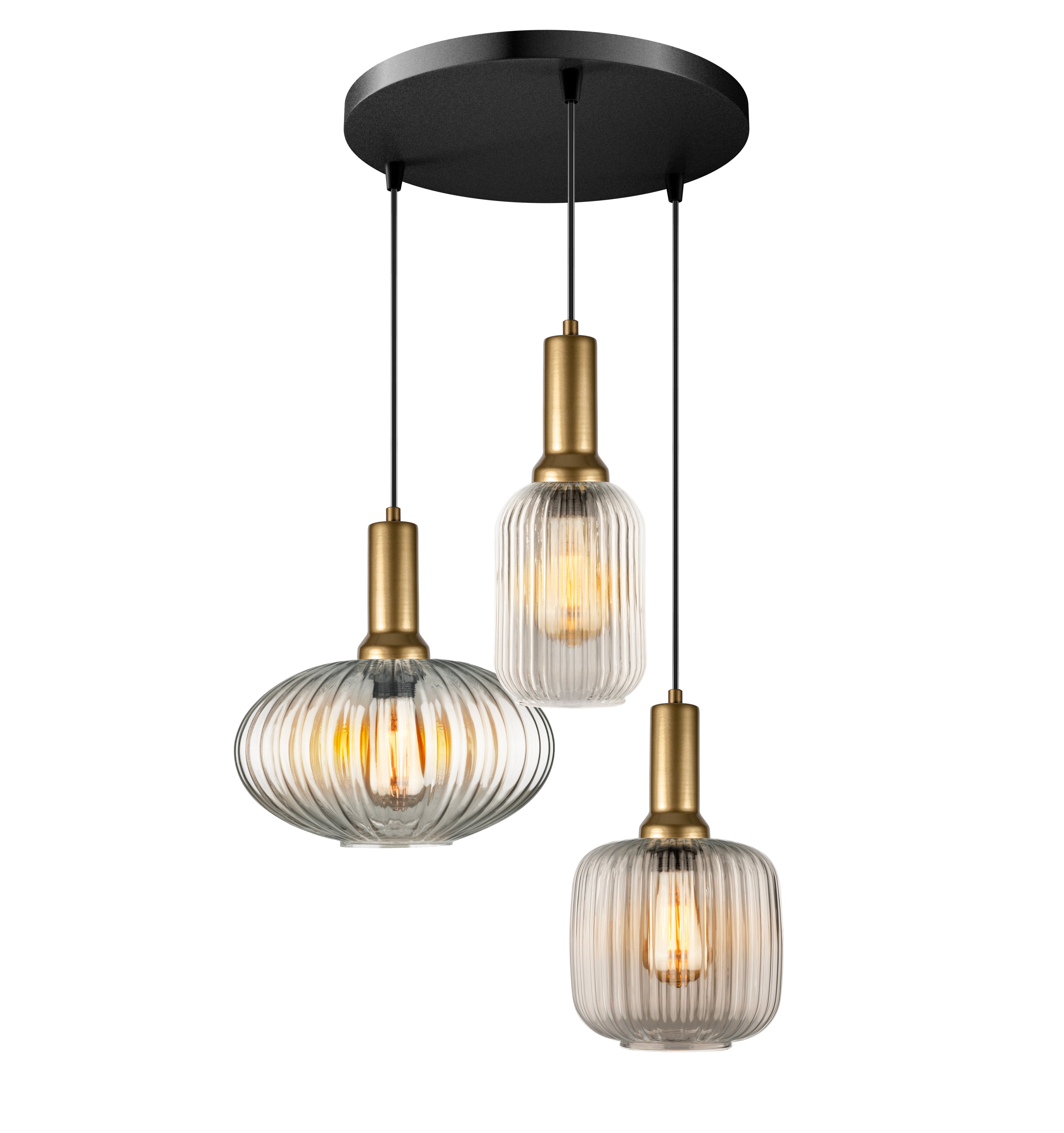 Milk Glass Multi Pendant Light Staircase, Custom Made Pendant Light, Mid-Century Modern, Ribbed -Pleated Glass, Organic Modern-Minimal