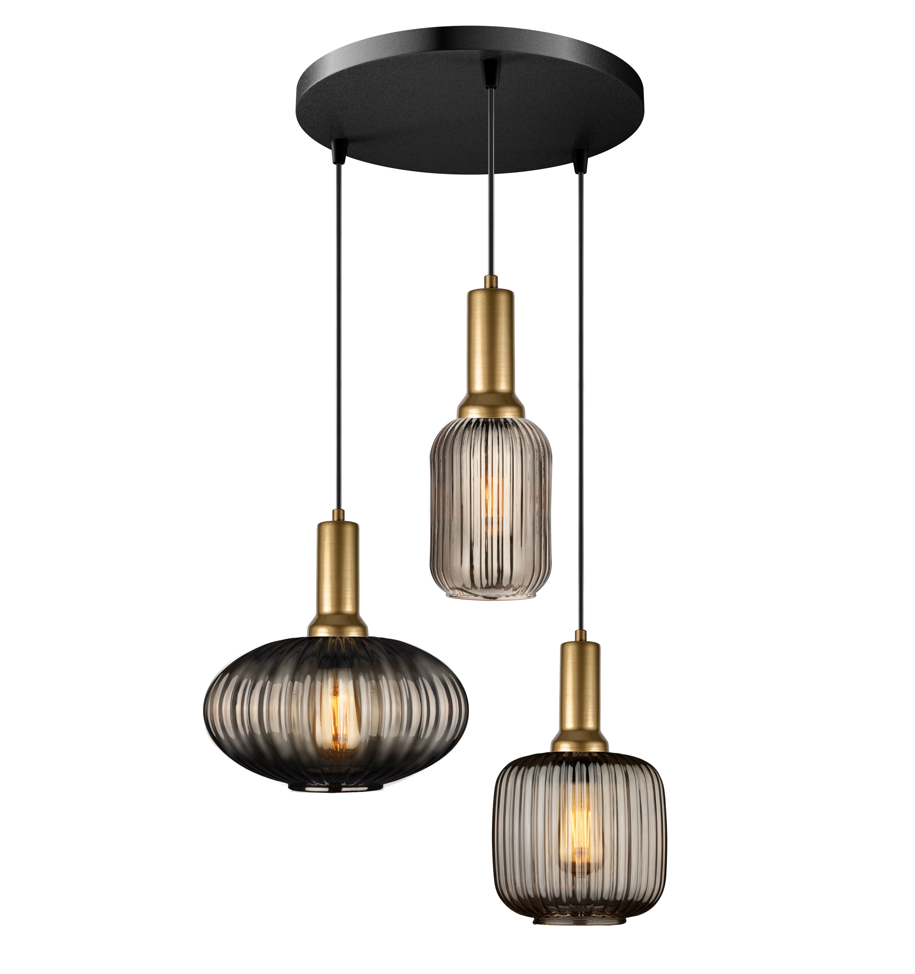 Milk Glass Multi Pendant Light Staircase, Custom Made Pendant Light, Mid-Century Modern, Ribbed -Pleated Glass, Organic Modern-Minimal