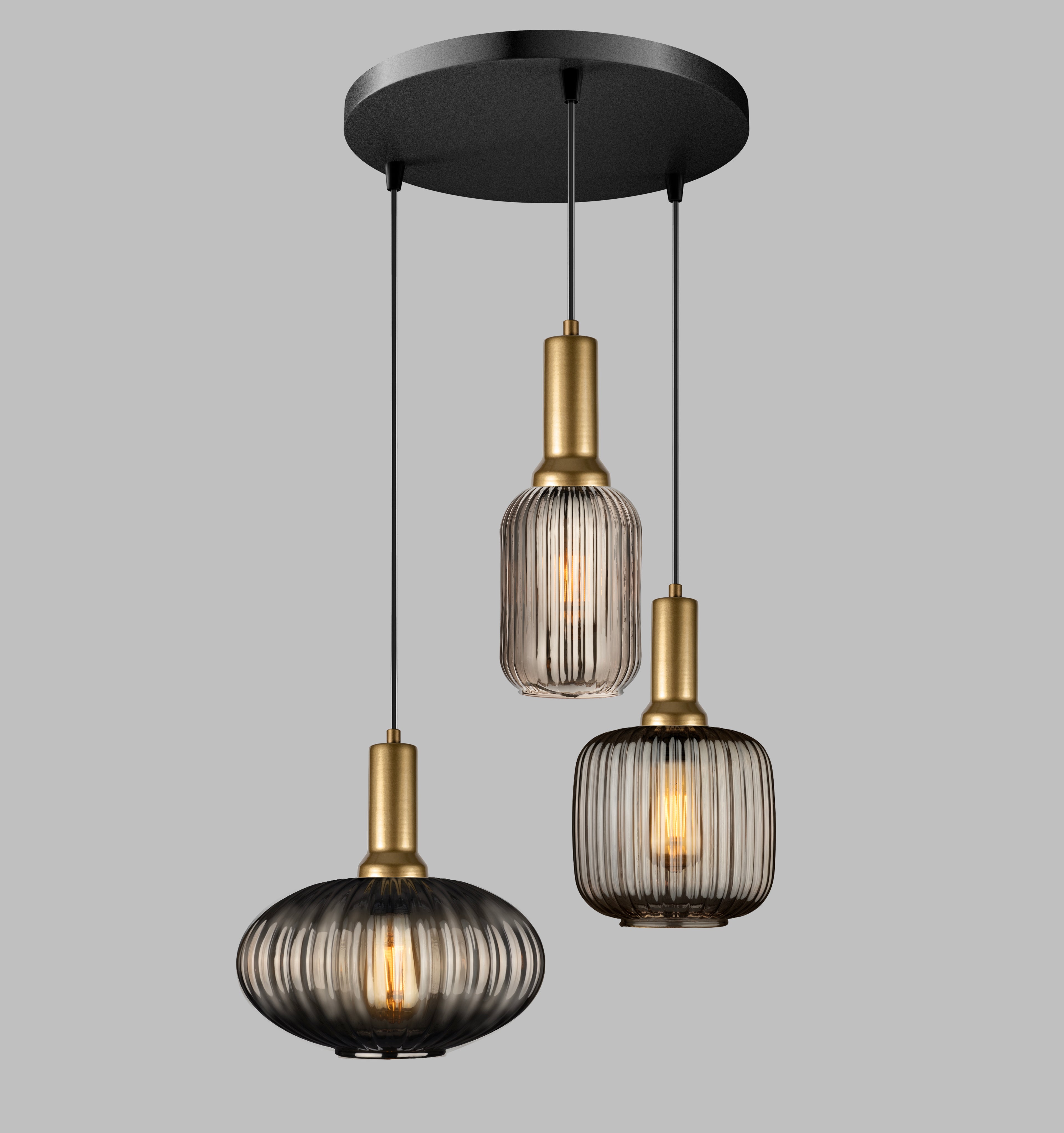 Milk Glass Multi Pendant Light Staircase, Custom Made Pendant Light, Mid-Century Modern, Ribbed -Pleated Glass, Organic Modern-Minimal