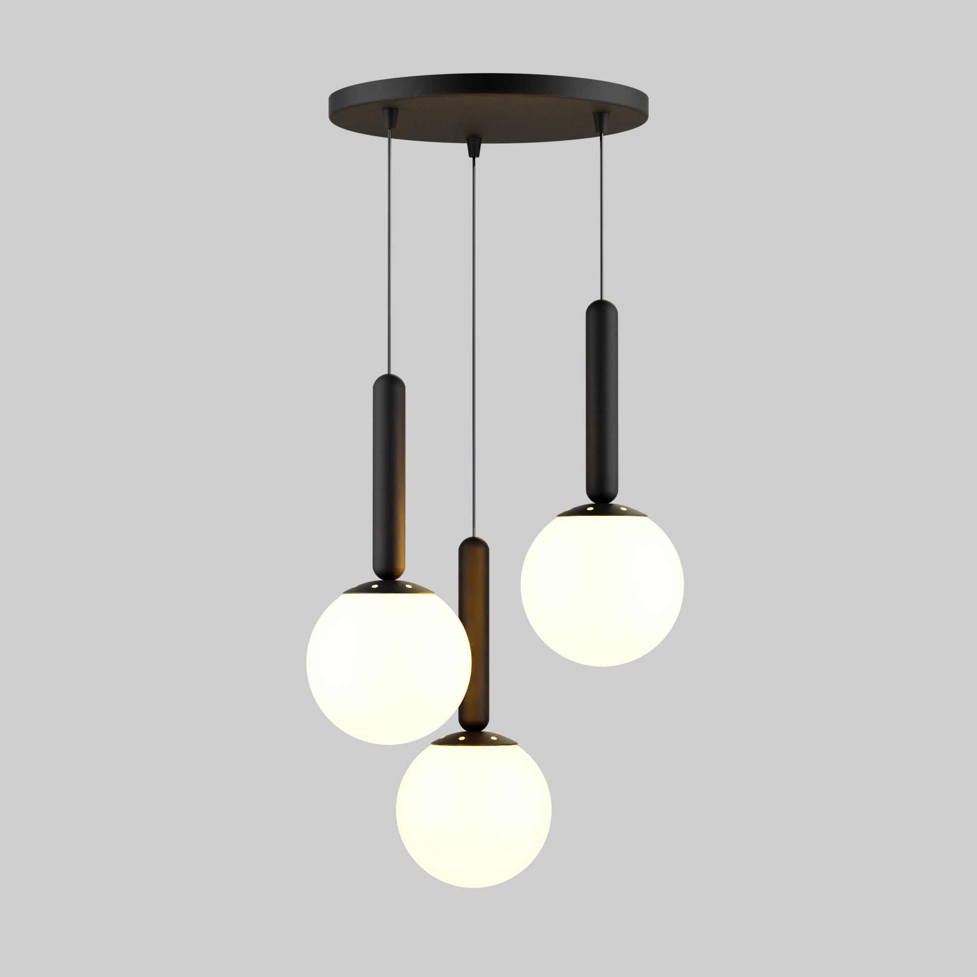 Mid Century Modern Globe Pendant Light: Cluster Chandelier, Adjustable Length