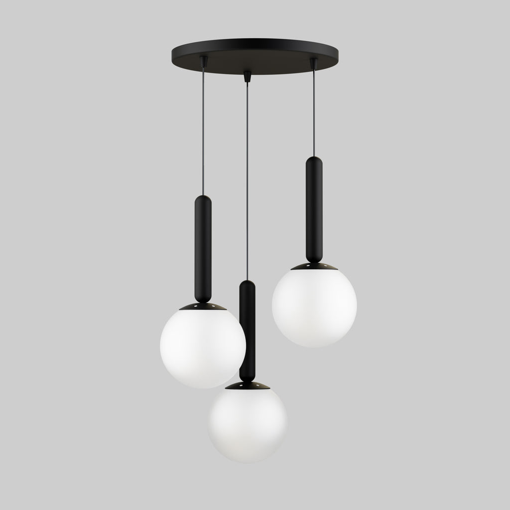 Mid Century Modern Globe Pendant Light: Cluster Chandelier, Adjustable Length