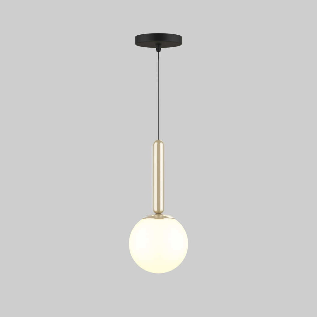 Mid Century Modern Globe Pendant Light: Black & Gold Linear Chandelier