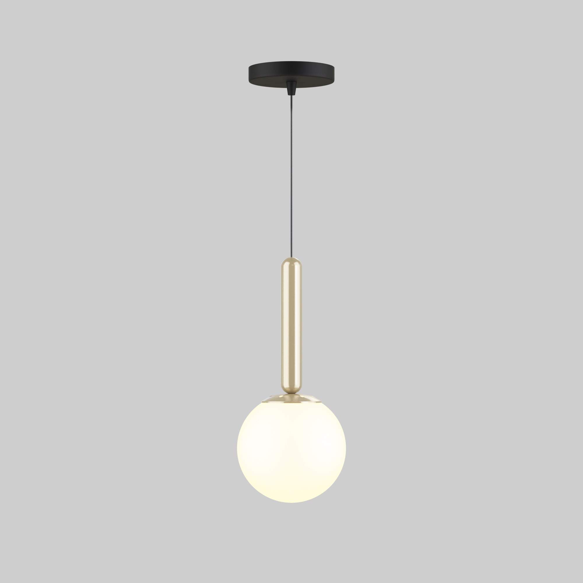 Mid Century Modern Globe Pendant Light: Black & Gold Linear Chandelier