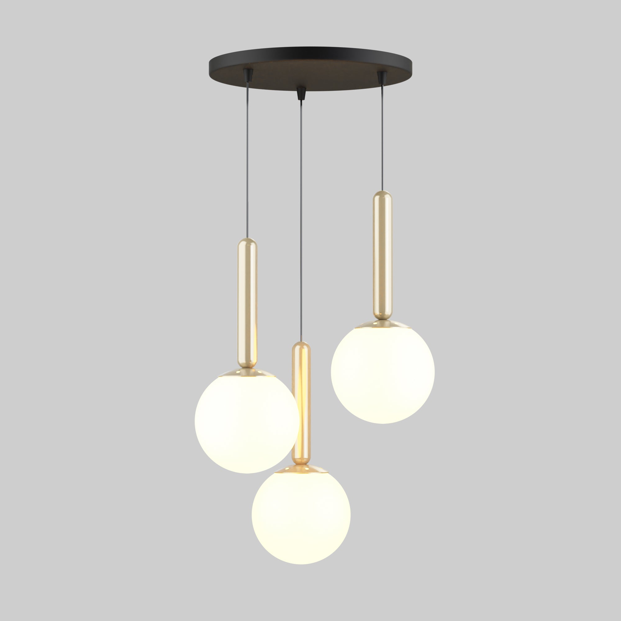 Mid Century Modern Globe Pendant Light: Cluster Chandelier, Adjustable Length