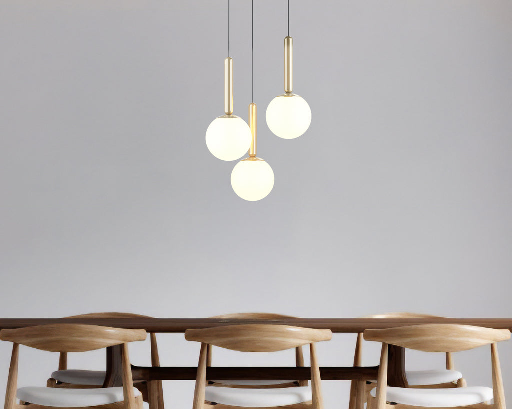 Mid Century Modern Globe Pendant Light: Cluster Chandelier, Adjustable Length