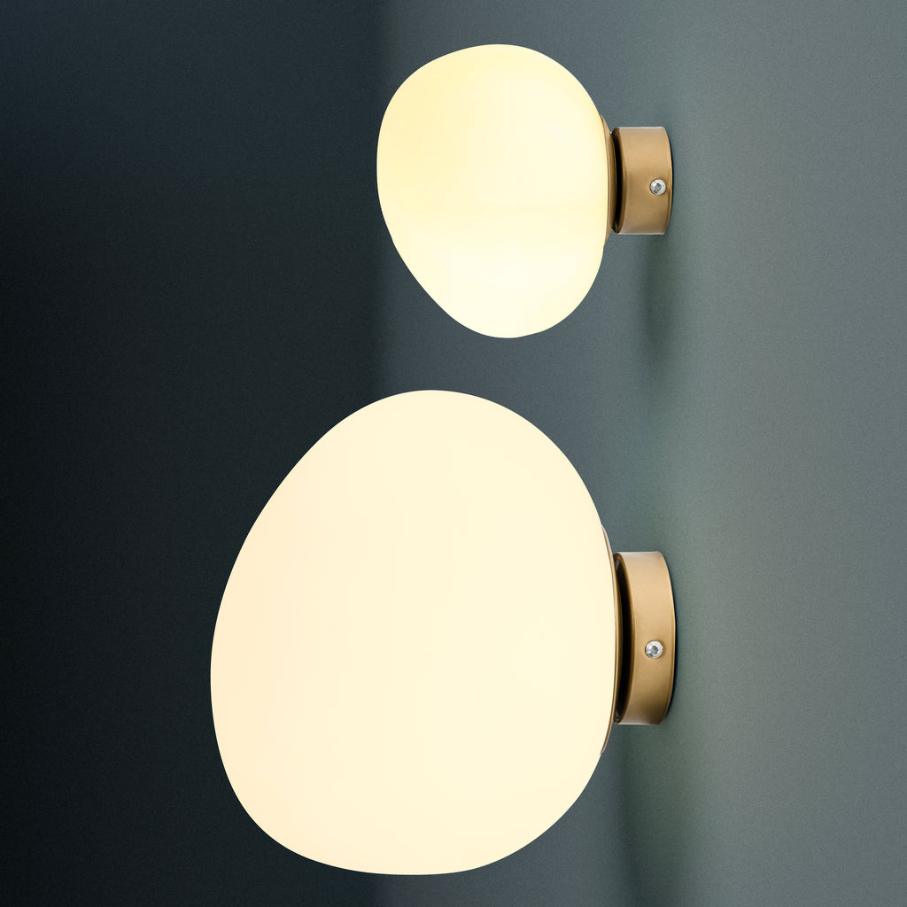 Sconce  Light Asymmetrical Glass Egg Globe : Mid-Century Modern Minimalist Wall Lamp