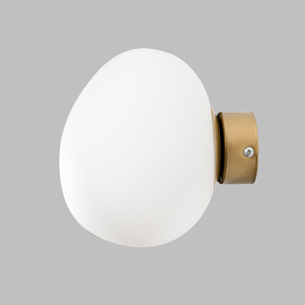 Sconce  Light Asymmetrical Glass Egg Globe : Mid-Century Modern Minimalist Wall Lamp