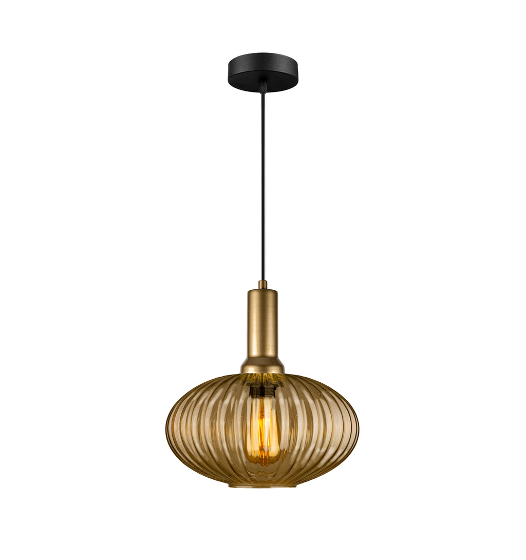 Amber Modern Glass Pendant Light, Custom Ribbed Glass Pendant Lighting, Multi Lighting for Stairwell Long Chandelier, Elegant Light Fixture
