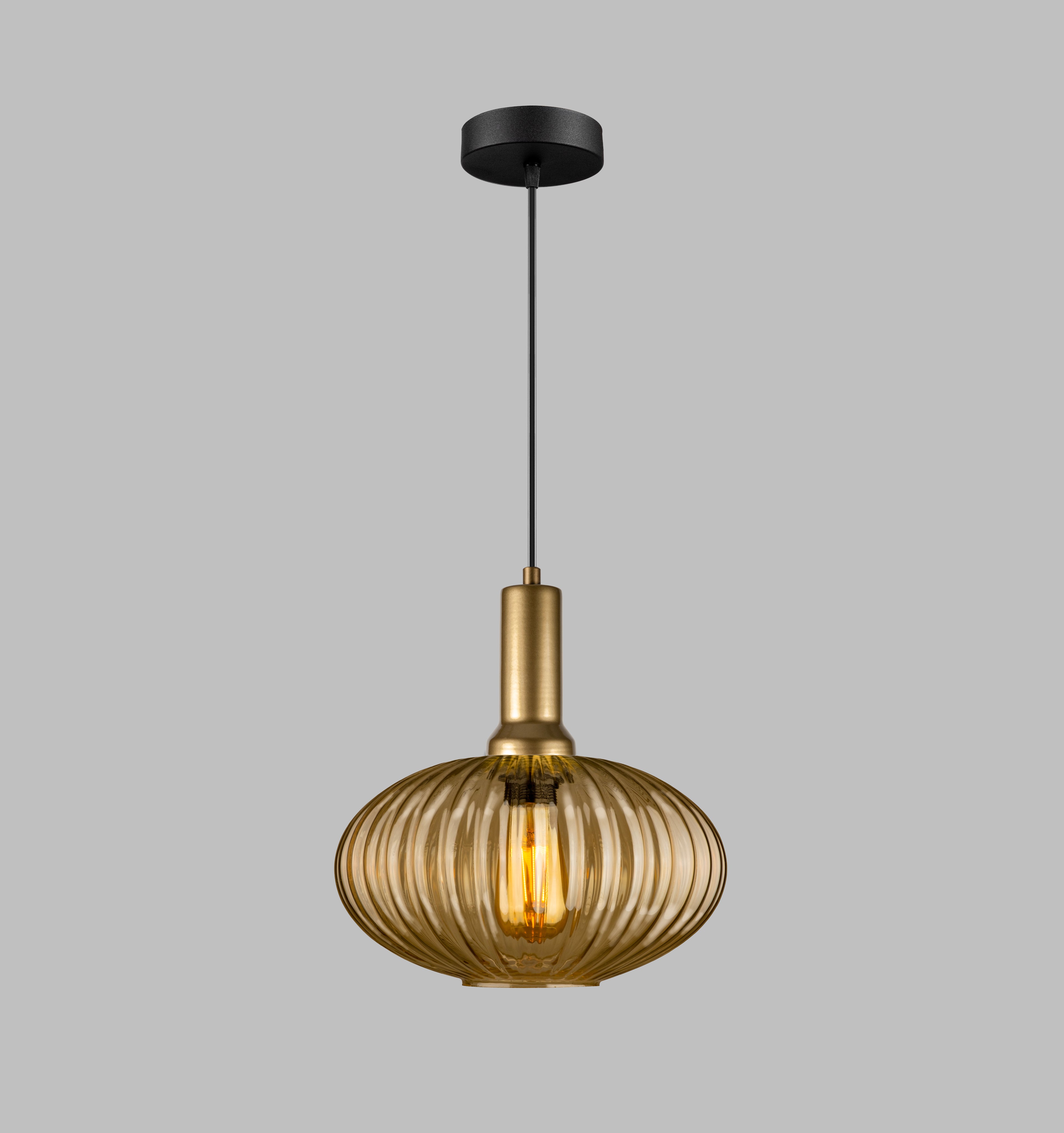 Amber Modern Glass Pendant Light, Custom Ribbed Glass Pendant Lighting, Multi Lighting for Stairwell Long Chandelier, Elegant Light Fixture
