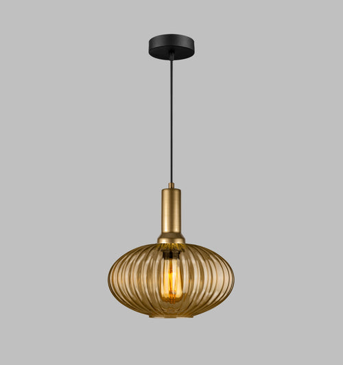 Amber Modern Glass Pendant Light, Custom Ribbed Glass Pendant Lighting, Multi Lighting for Stairwell Long Chandelier, Elegant Light Fixture