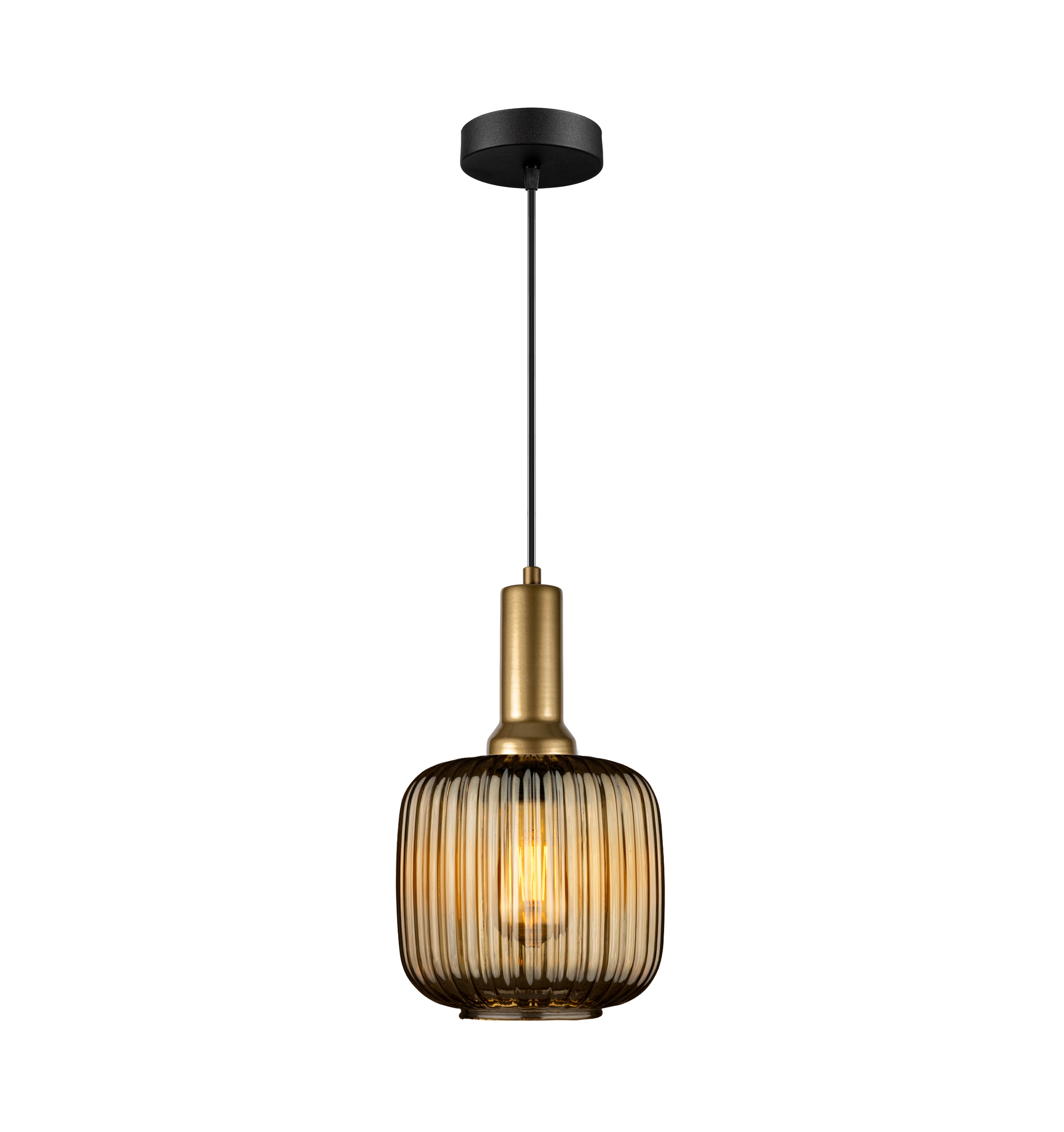 Amber Ribbed Glass Modern Pendant lighting, Custom Glass Pendant Lighting, Multi Lighting for Stairwell Long Chandelier, Minimalist Pendant