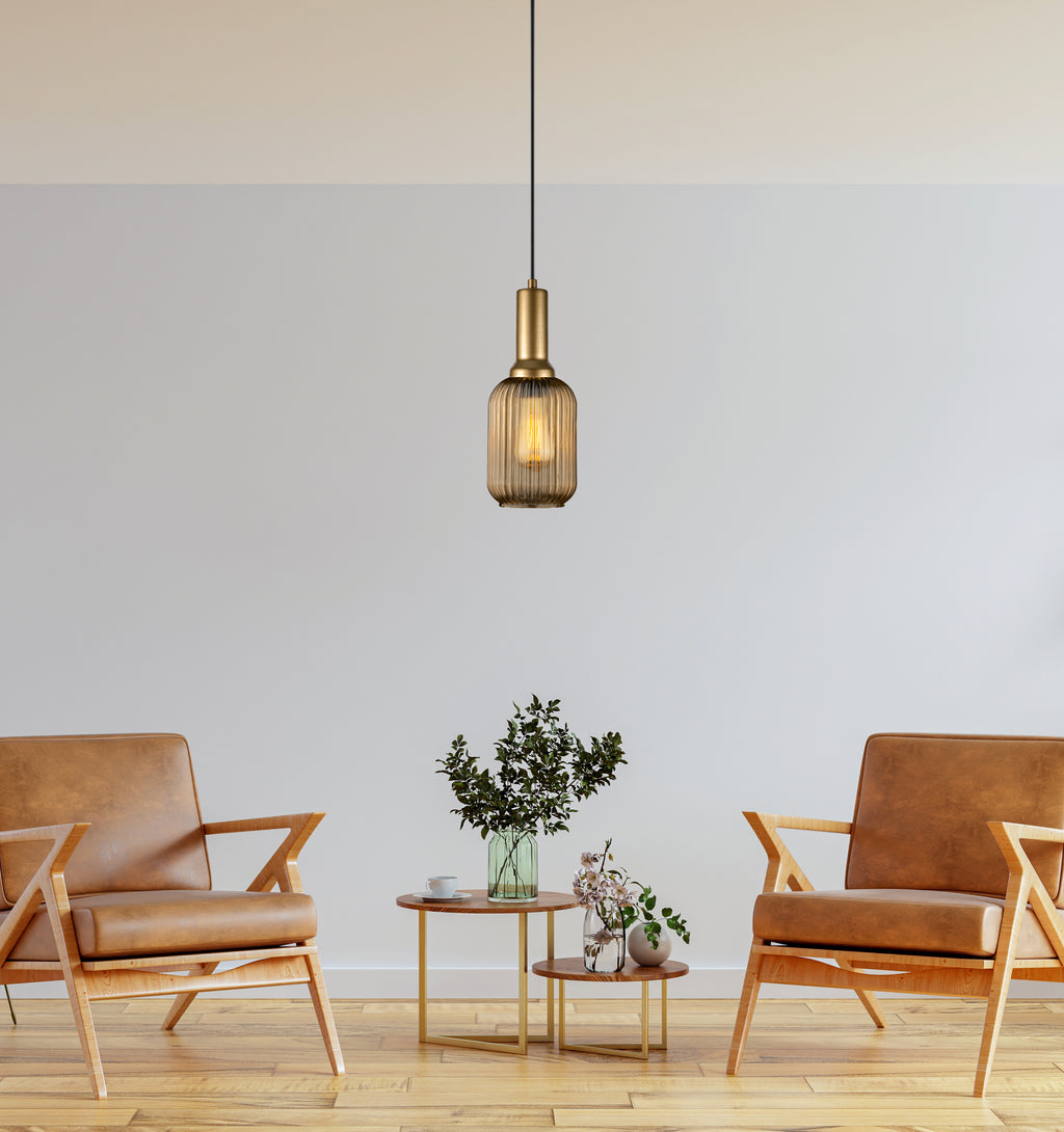 Clear Ribbed Modern Glass Pendant Lighting, Custom Glass Pendant Lighting, Multi Lighting for Stairwell Long Chandelier