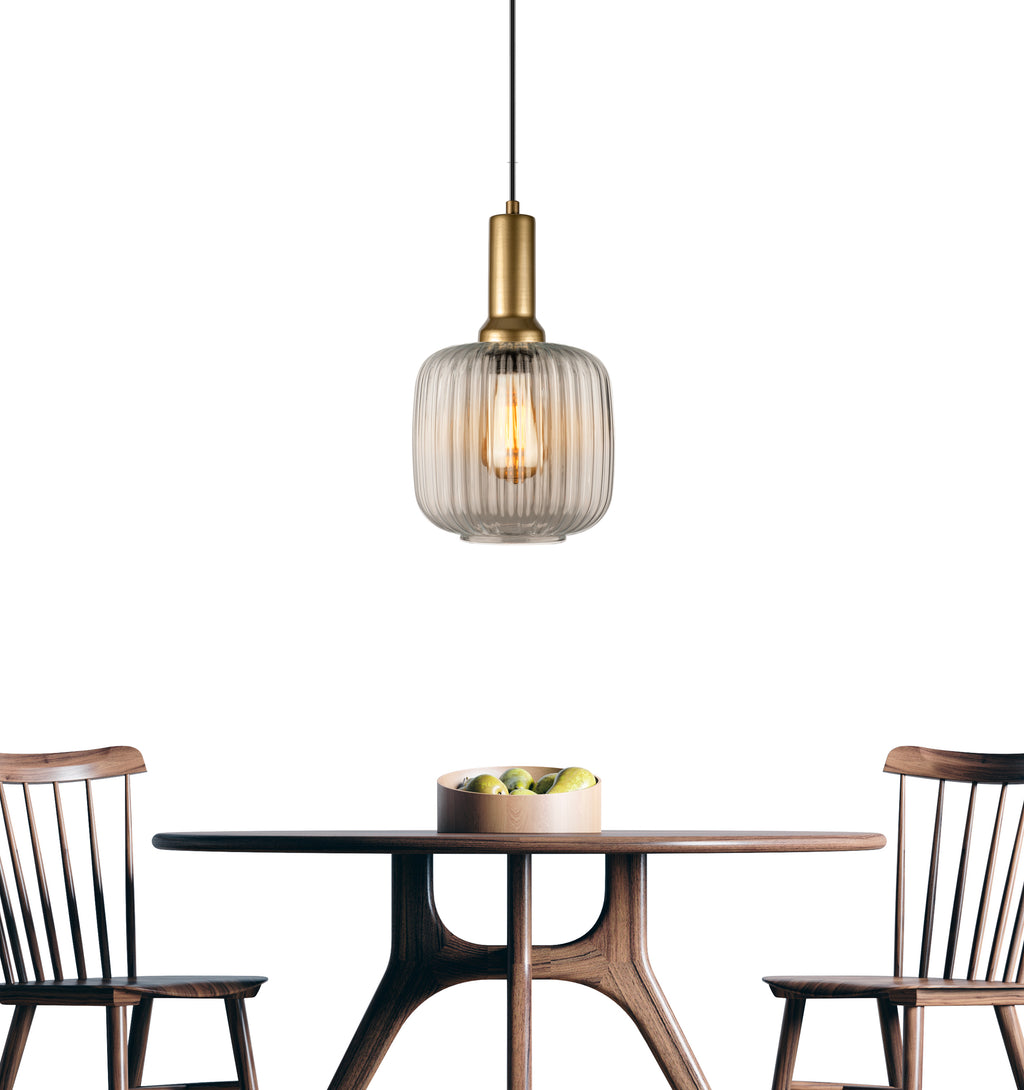 Clear Ribbed Glass Modern Pendant lighting, Custom Ribbed Clear Glass Pendant Lighting, Multi Lighting for Stairwell Long Chandelier