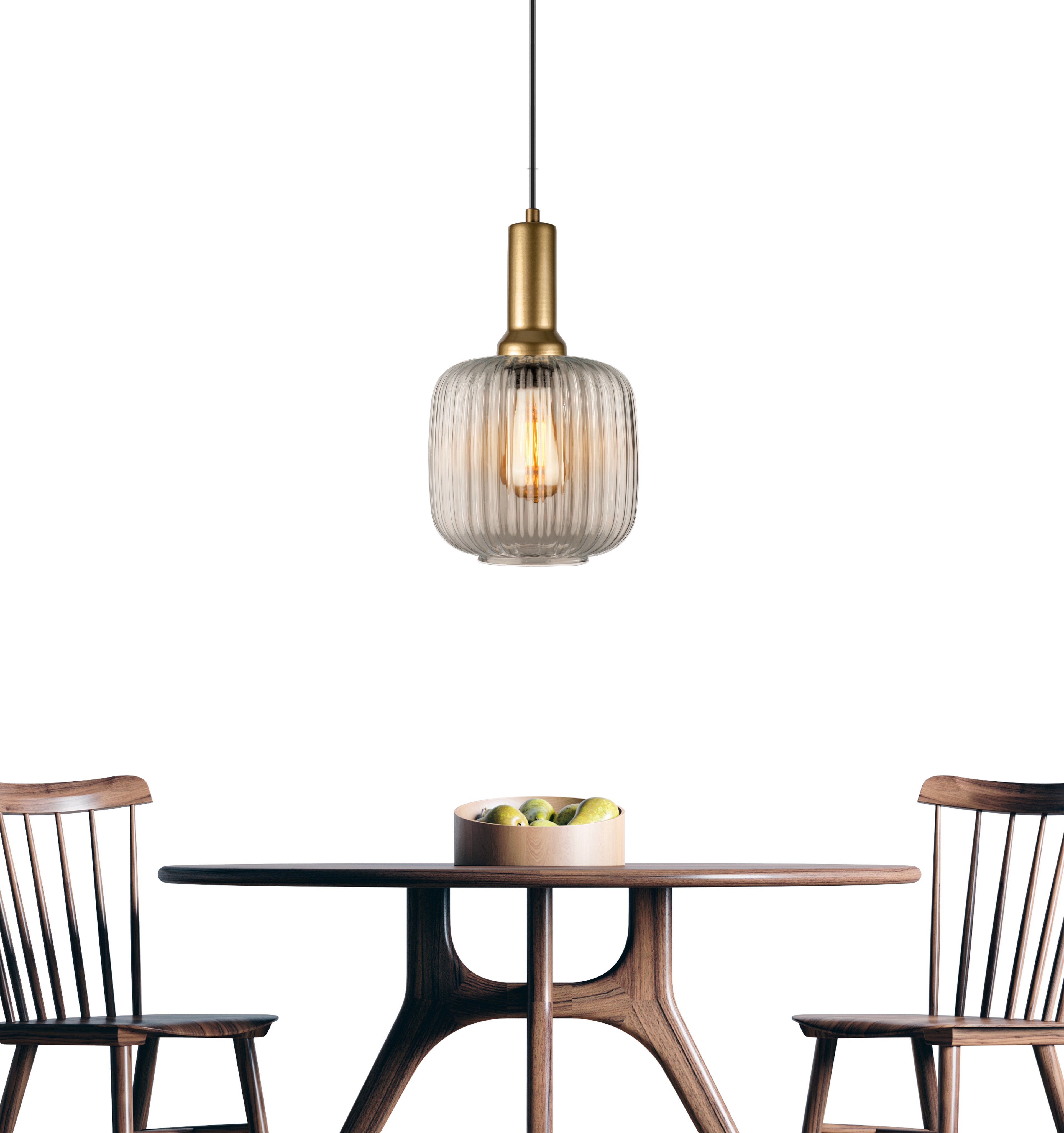 Amber Ribbed Glass Modern Pendant lighting, Custom Glass Pendant Lighting, Multi Lighting for Stairwell Long Chandelier, Minimalist Pendant