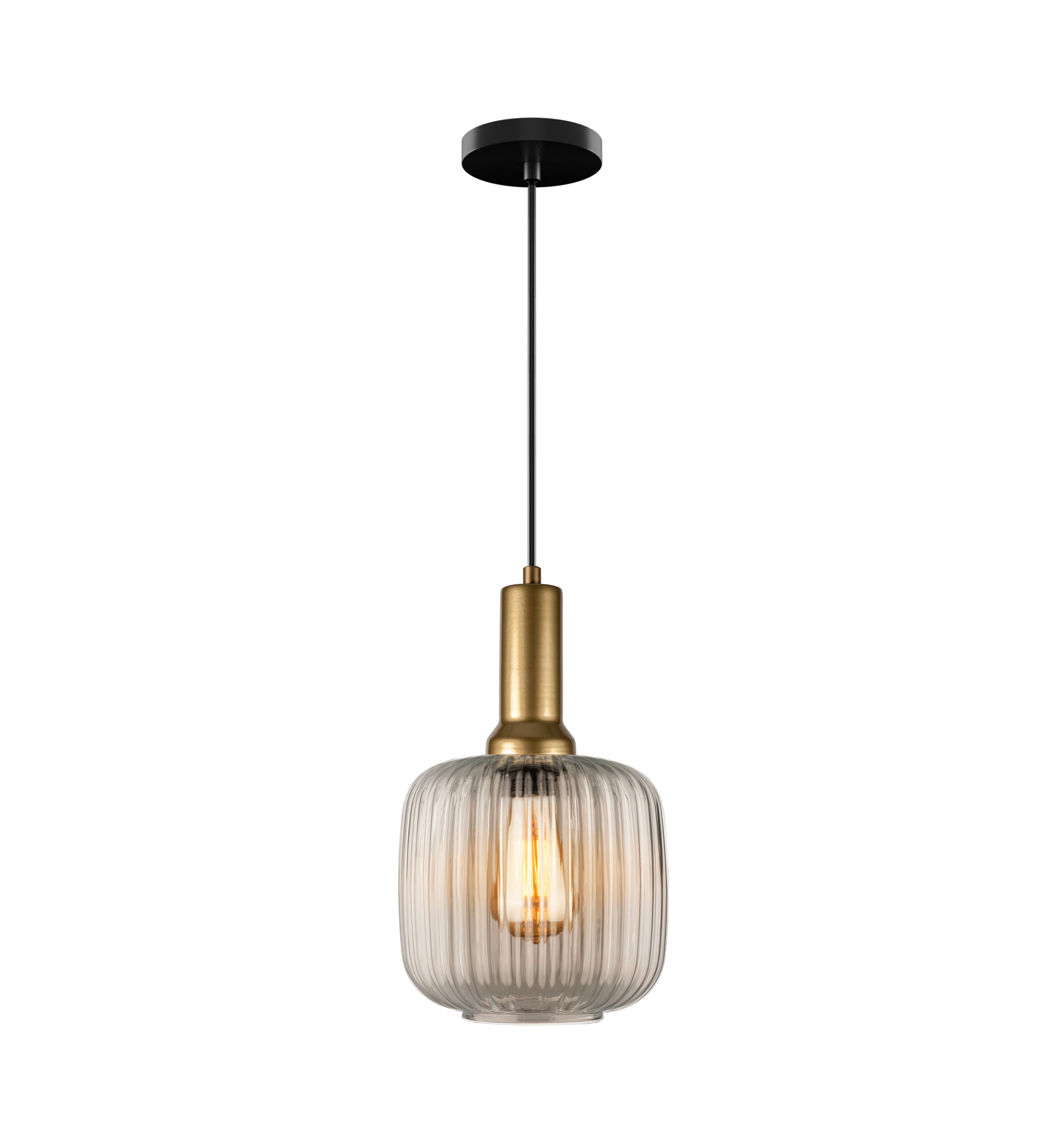 Amber Ribbed Glass Modern Pendant lighting, Custom Glass Pendant Lighting, Multi Lighting for Stairwell Long Chandelier, Minimalist Pendant